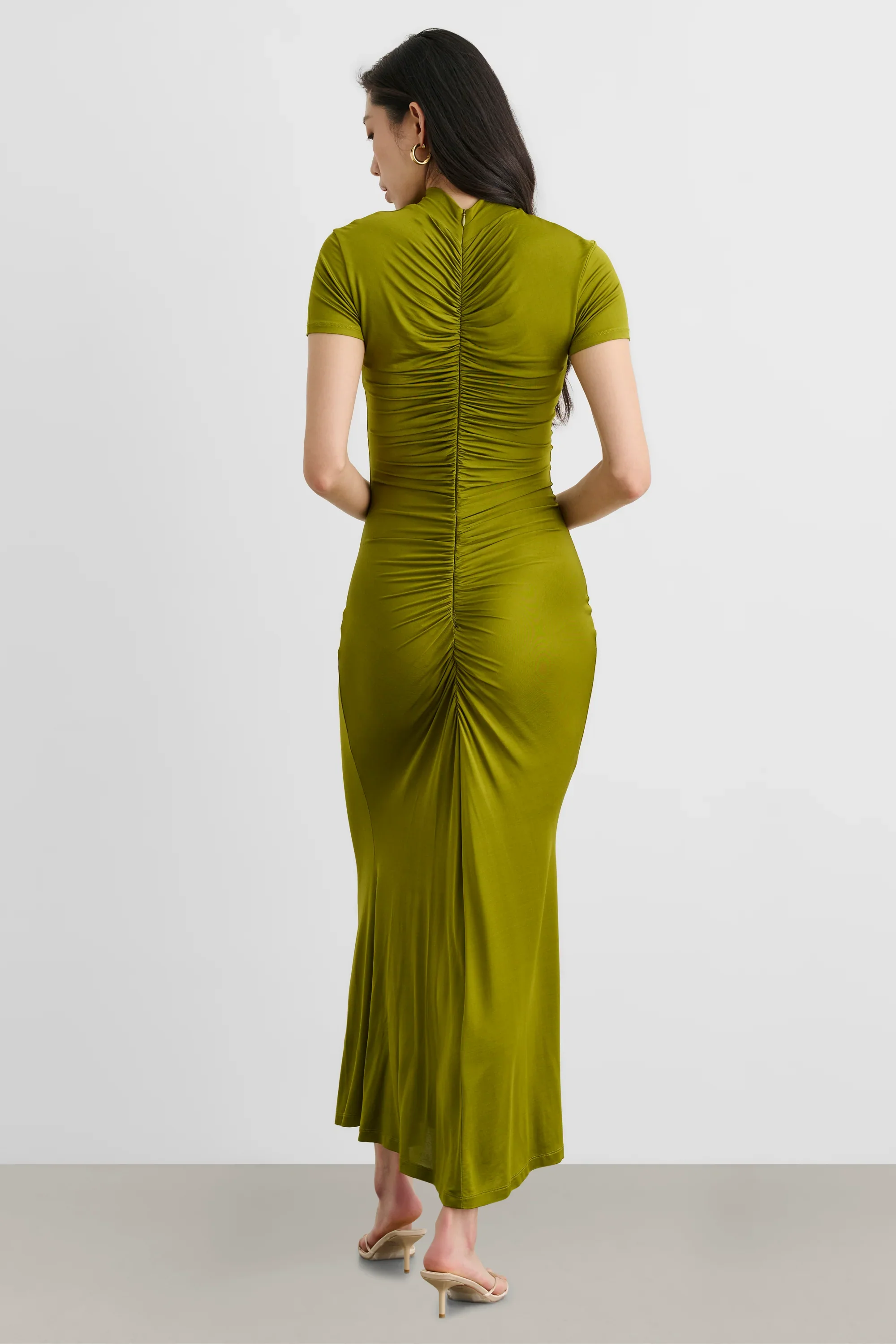 Gracelyn Mock Neck SS Midi Dress - Image 3