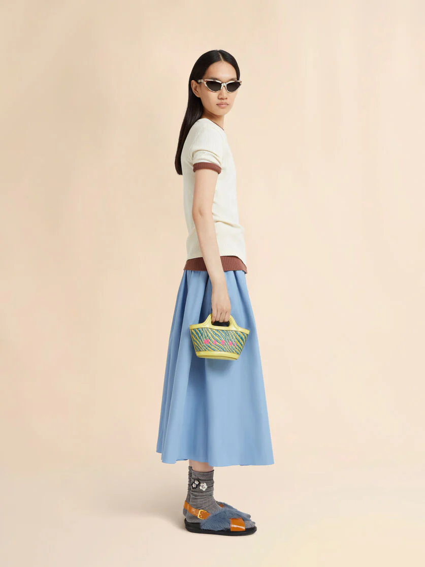 Green Wavy Raffia-Effect Tropicalia Micro Bag - Image 2