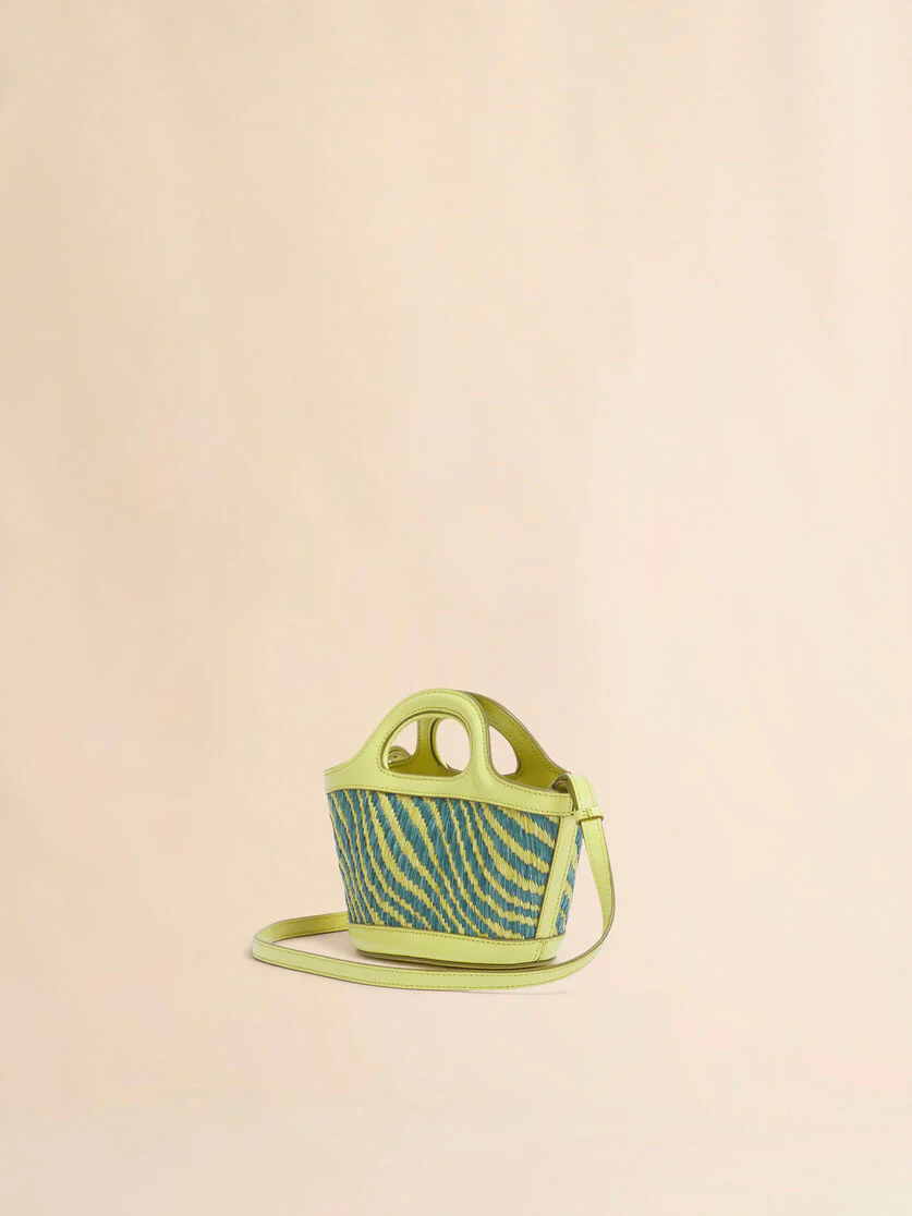 Green Wavy Raffia-Effect Tropicalia Micro Bag - Image 3