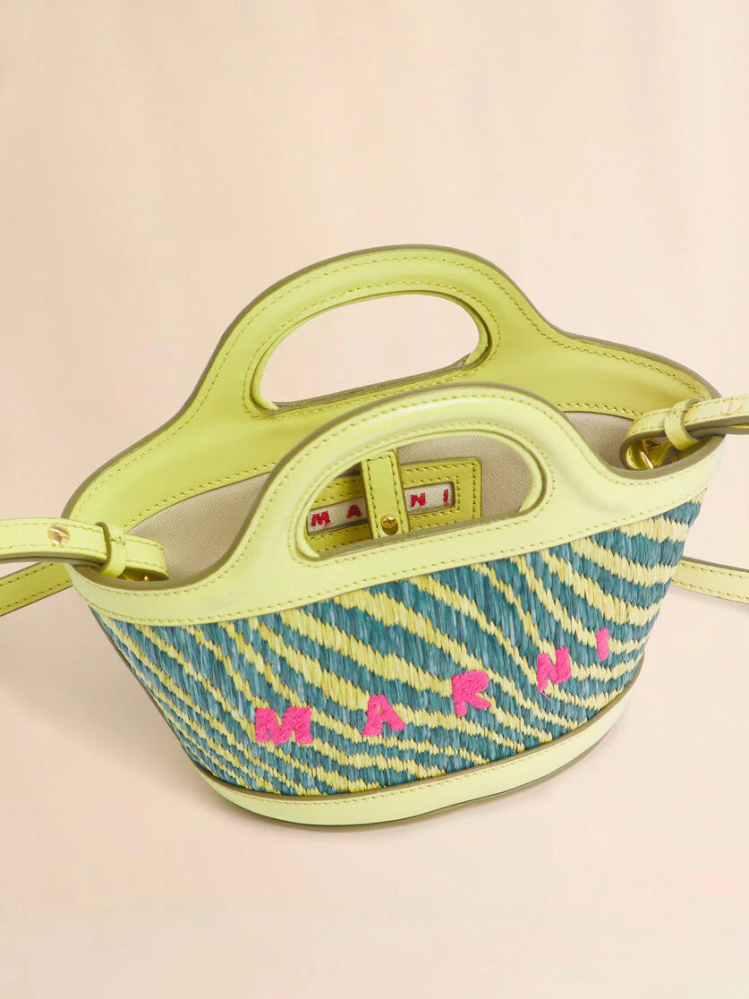 Green Wavy Raffia-Effect Tropicalia Micro Bag - Image 4