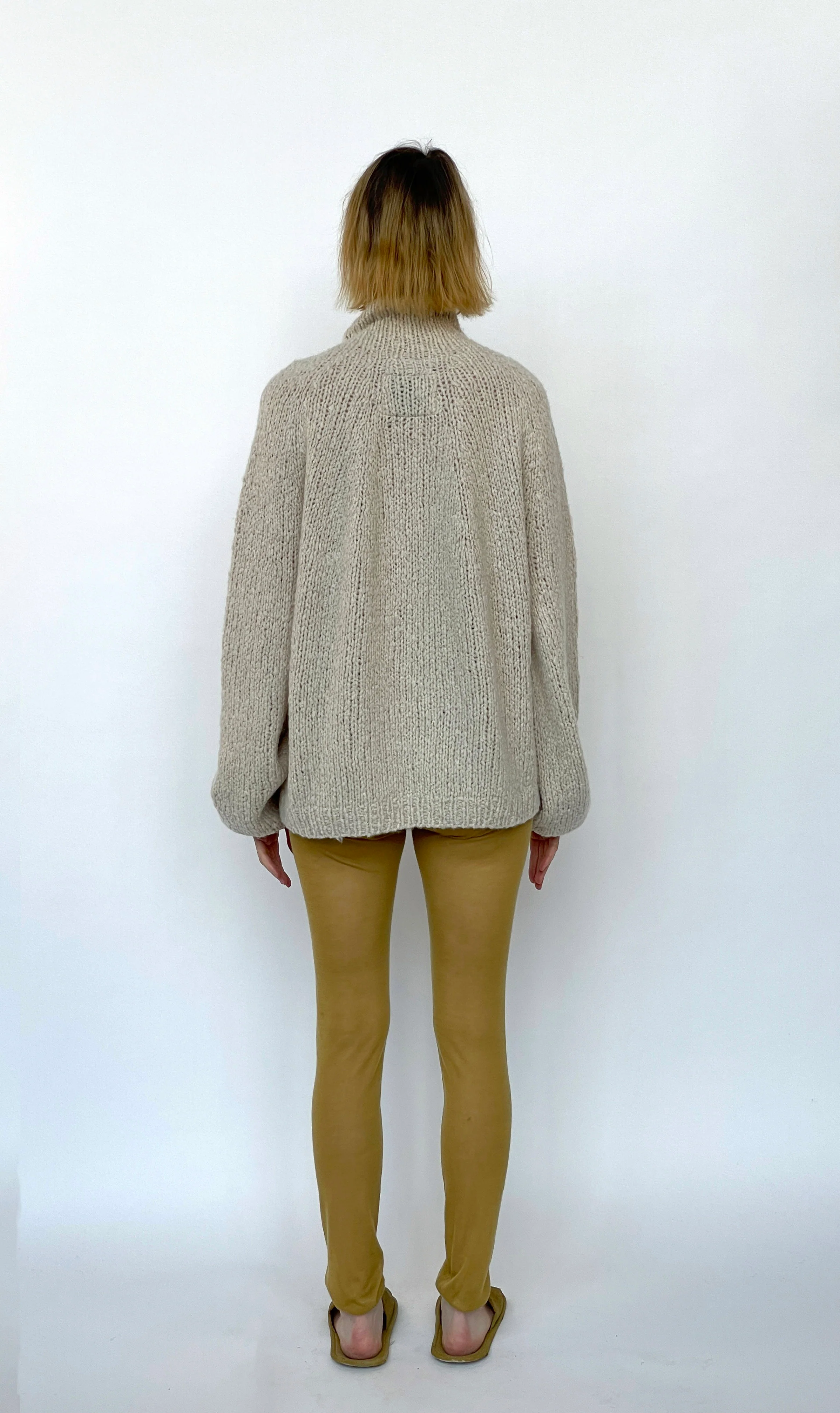 Hand Knit Cardigan Chalk - Image 5