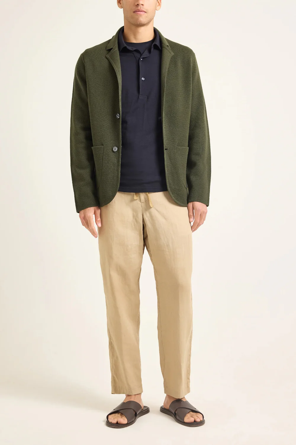 Rainer LW Pique Blazer Dark Herbal Green