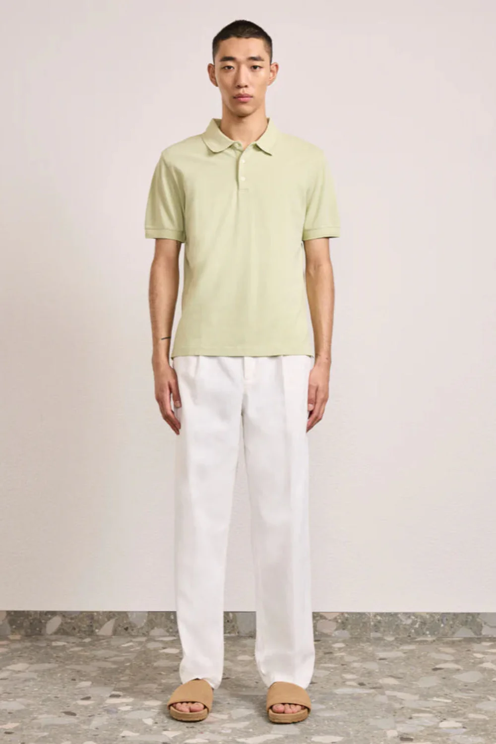 Horacio Cotton Polo Button Up Pistachio (Final Sale)