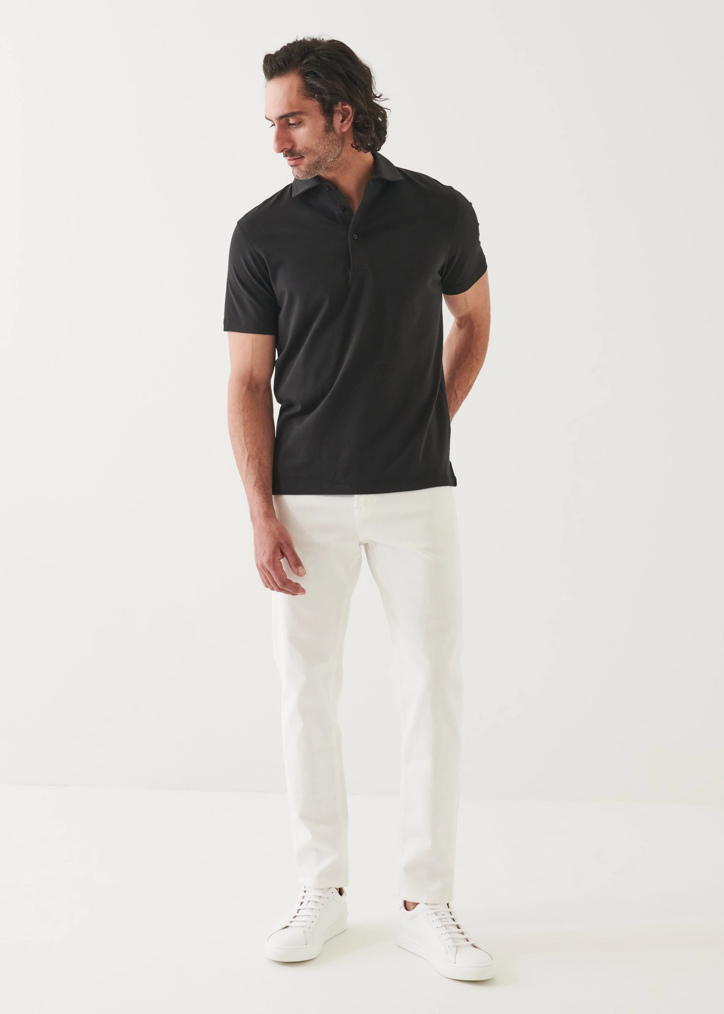 Iconic AMF Stitch Polo Black - Image 2