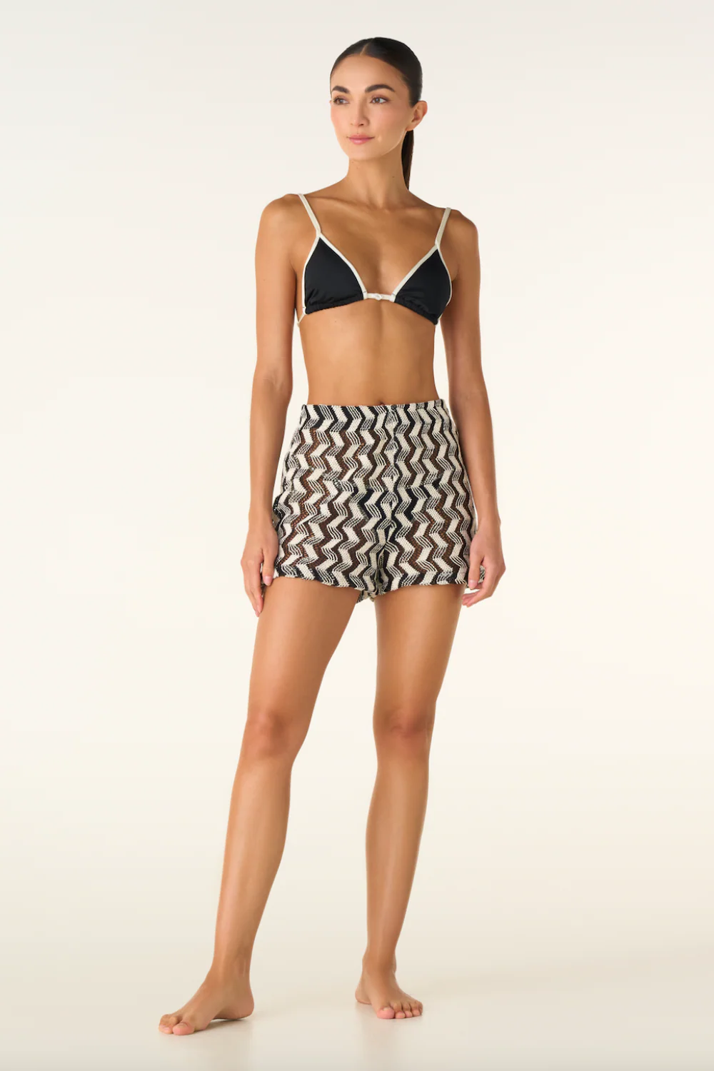 Inna Shorts Zigzag Black