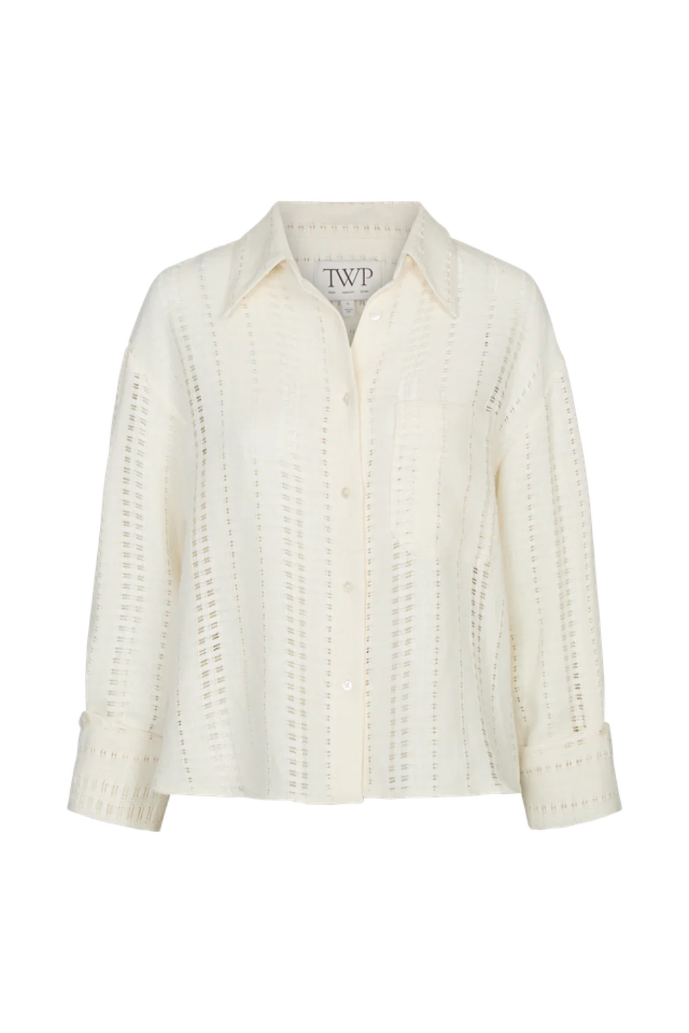 J.D. Shirt in Ladder Weave Linen Ivory