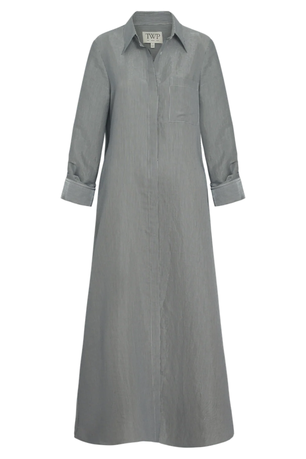 Jenny's Gown in Glossy Mini Stripe White/ Blue