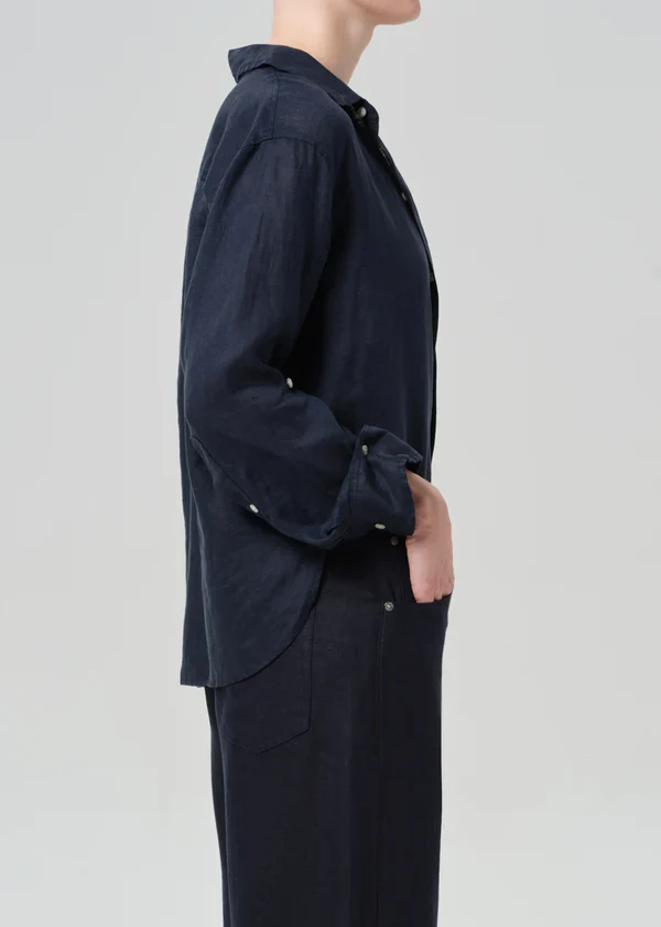 Kayla Shrunken Shirt True Navy - Image 4