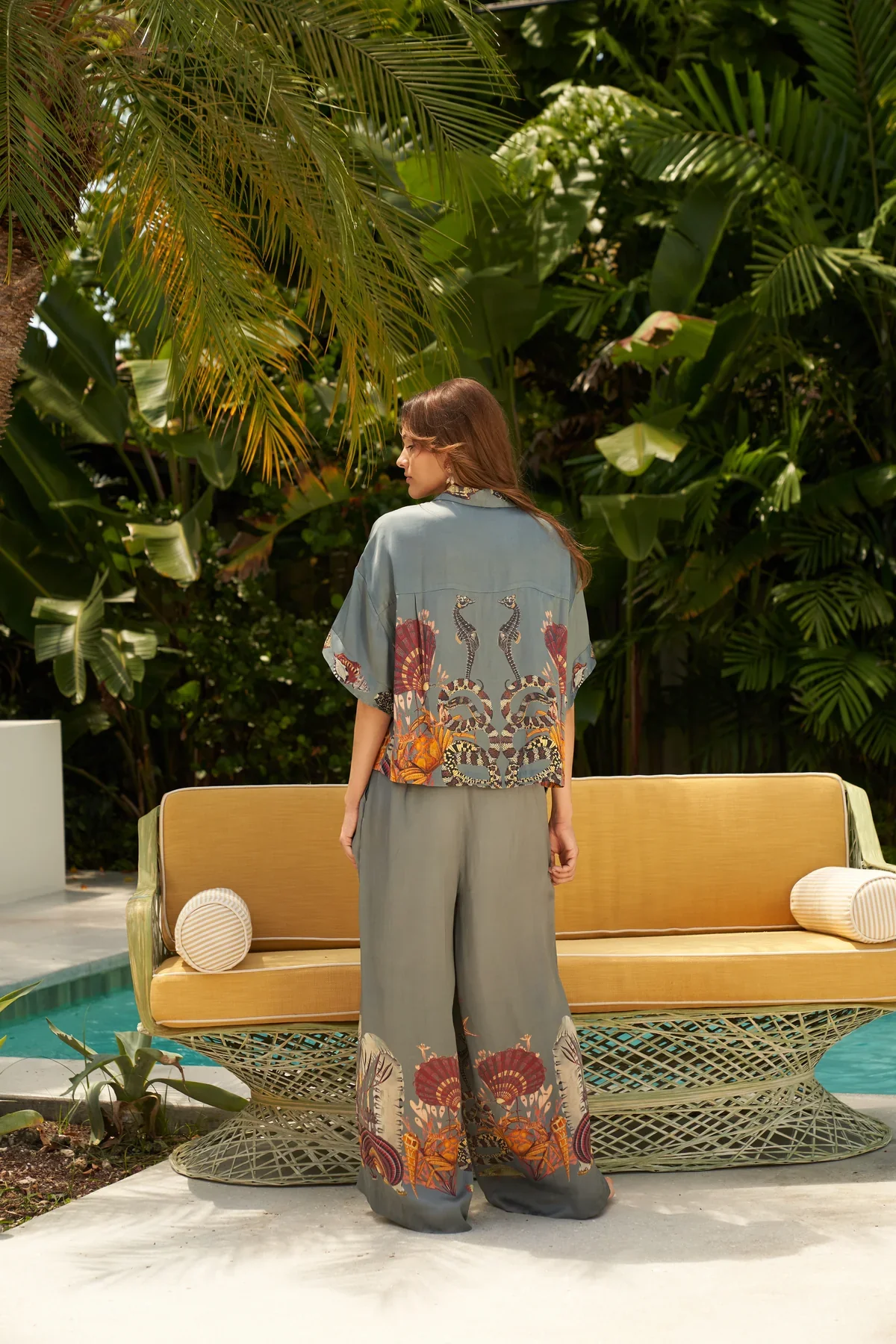 Palazzo Pant Gray Coral Reef (Final Sale) - Image 2