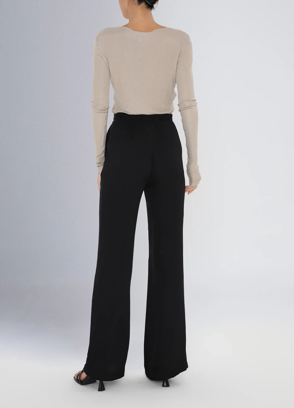 Knit Silk Roundneck L/S T shirt Gold - Image 2