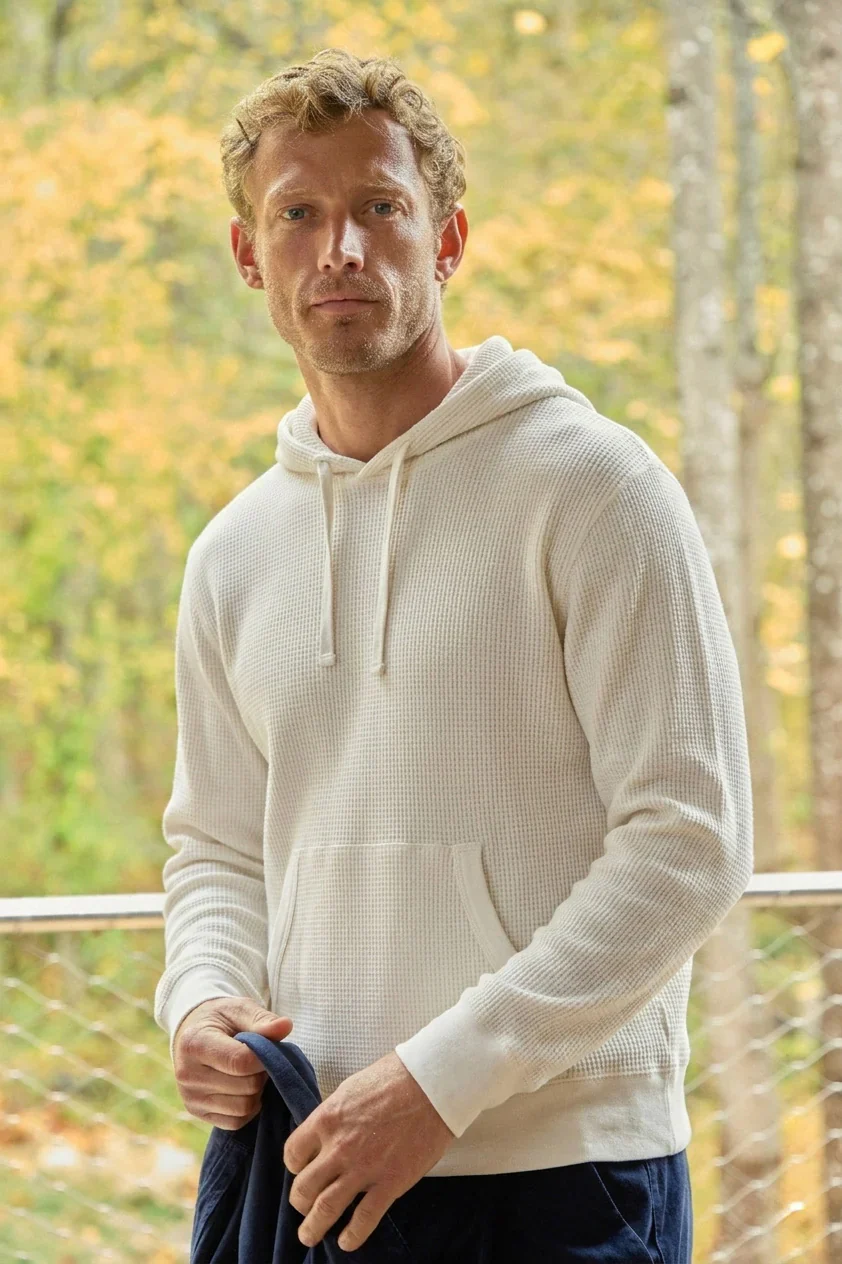 L/S Supima Fleece Pullover Hoodie Ash - Image 2