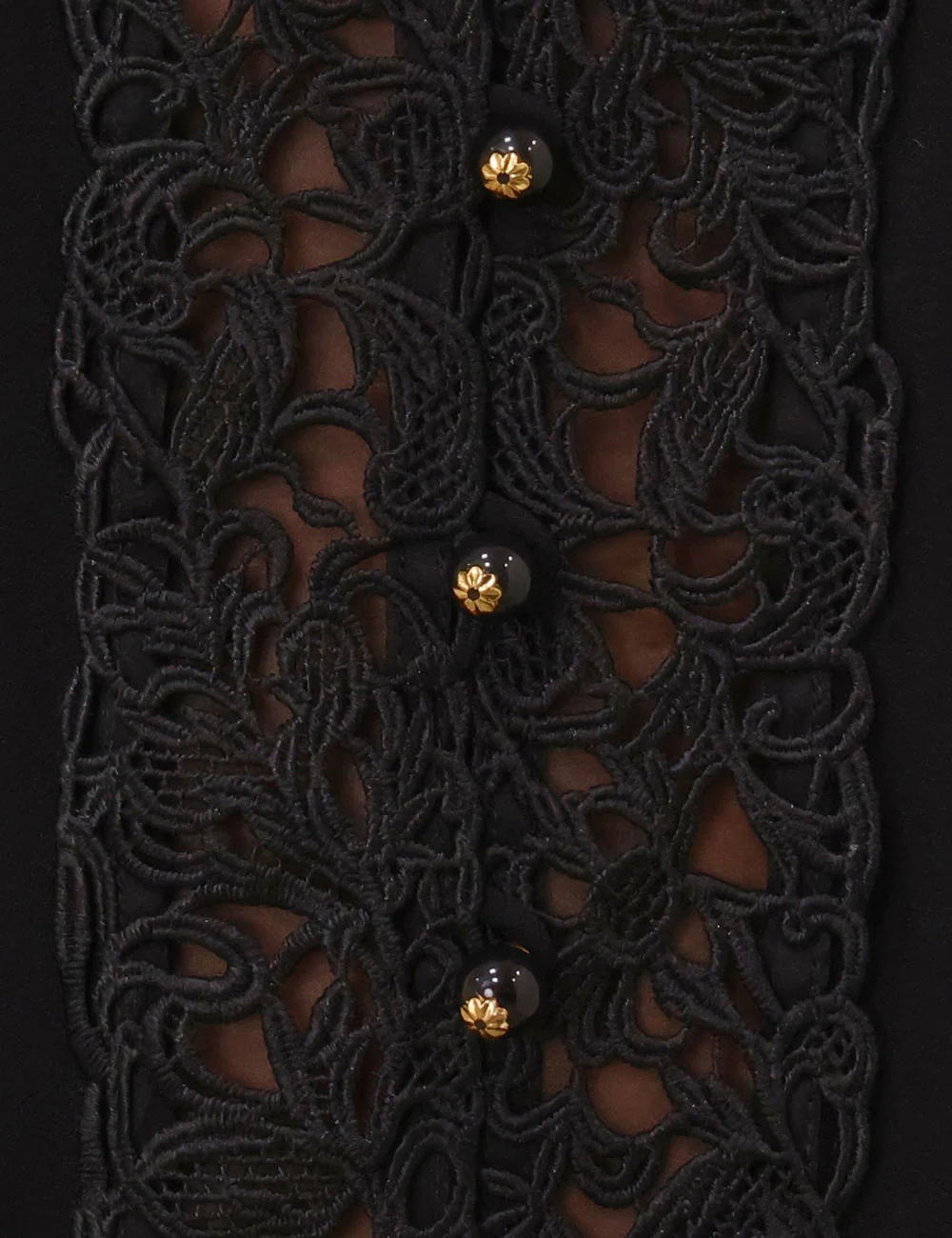 Lace Trim Shirt Black - Image 7