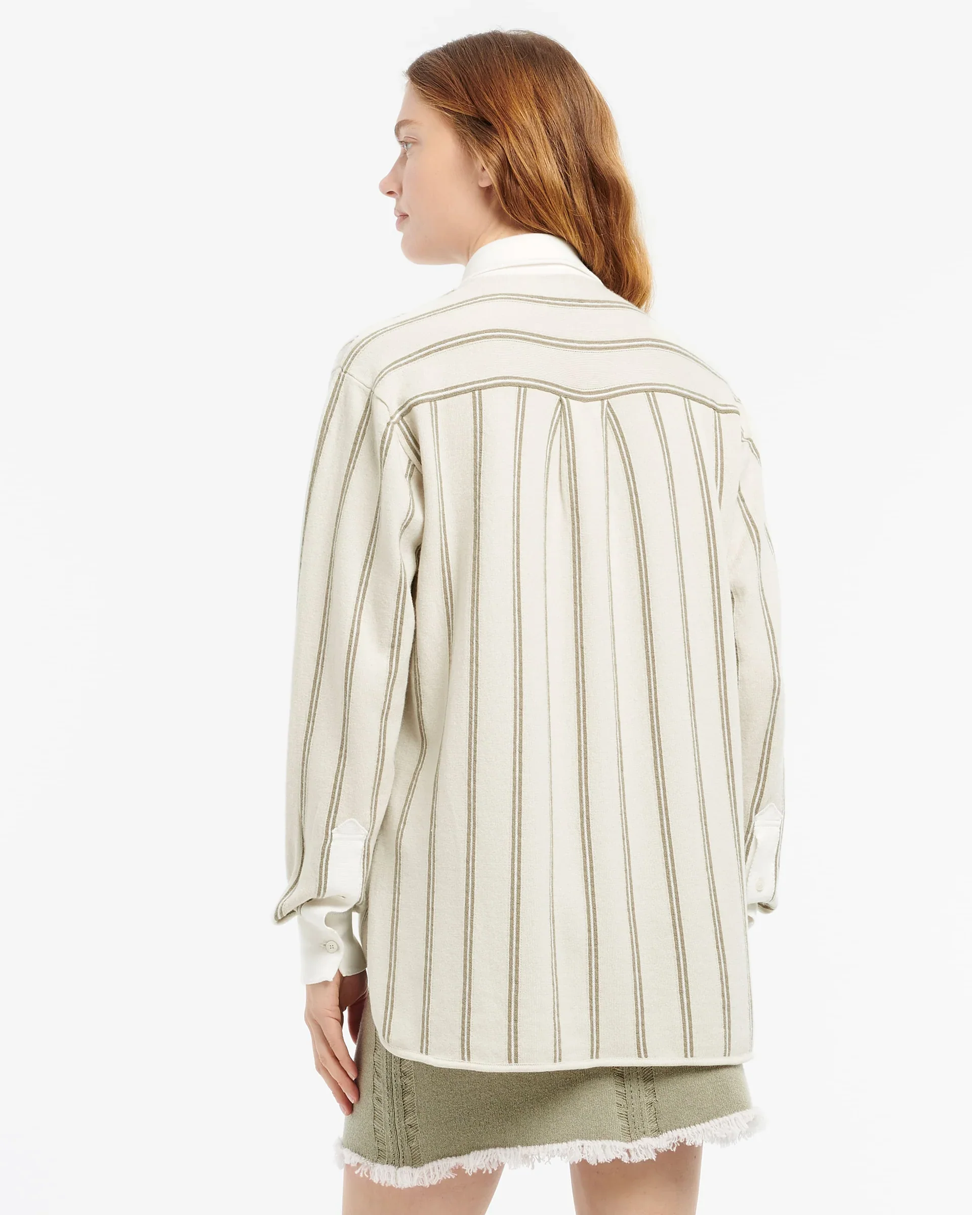 Ladies LS Shirt Oxford Wide Stripe (Final Sale) - Image 3