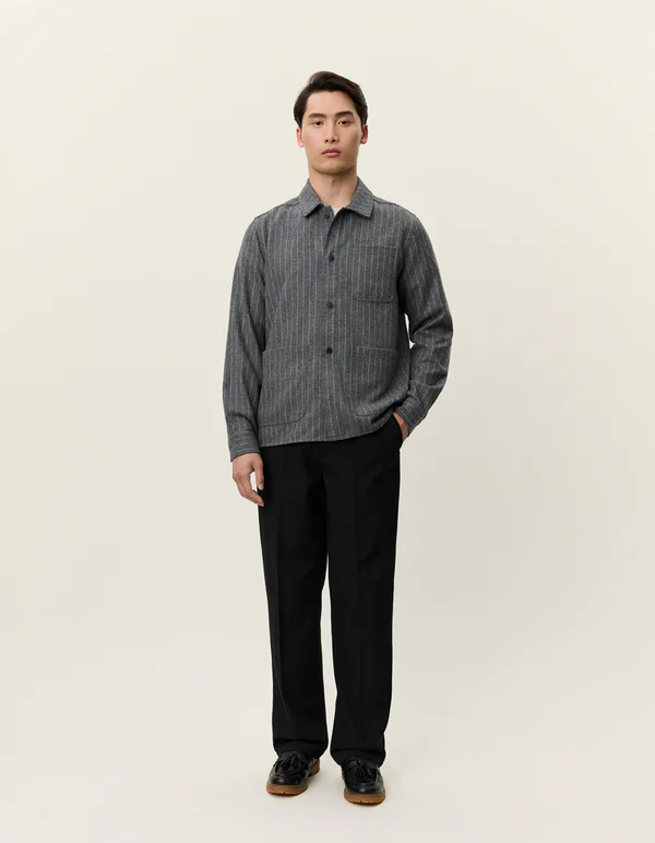 Layton Pinstripe Mouline Overshirt - Image 3
