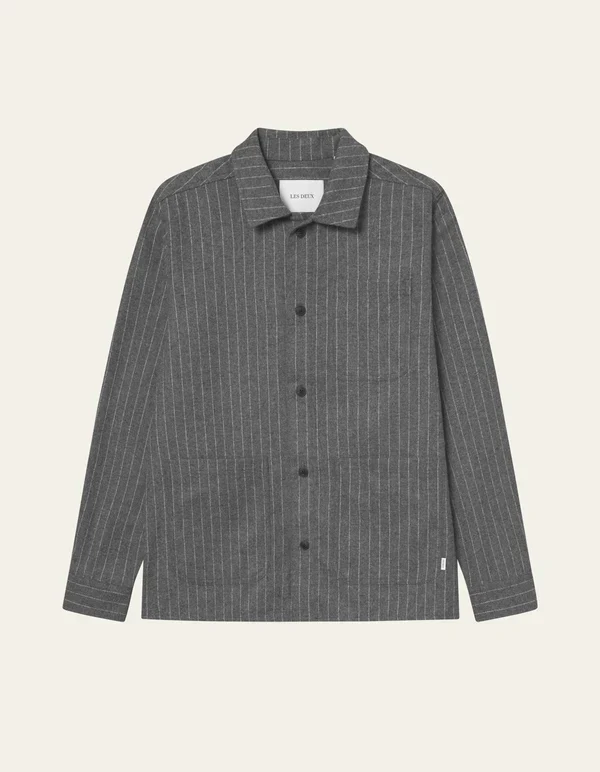Layton Pinstripe Mouline Overshirt - Image 4