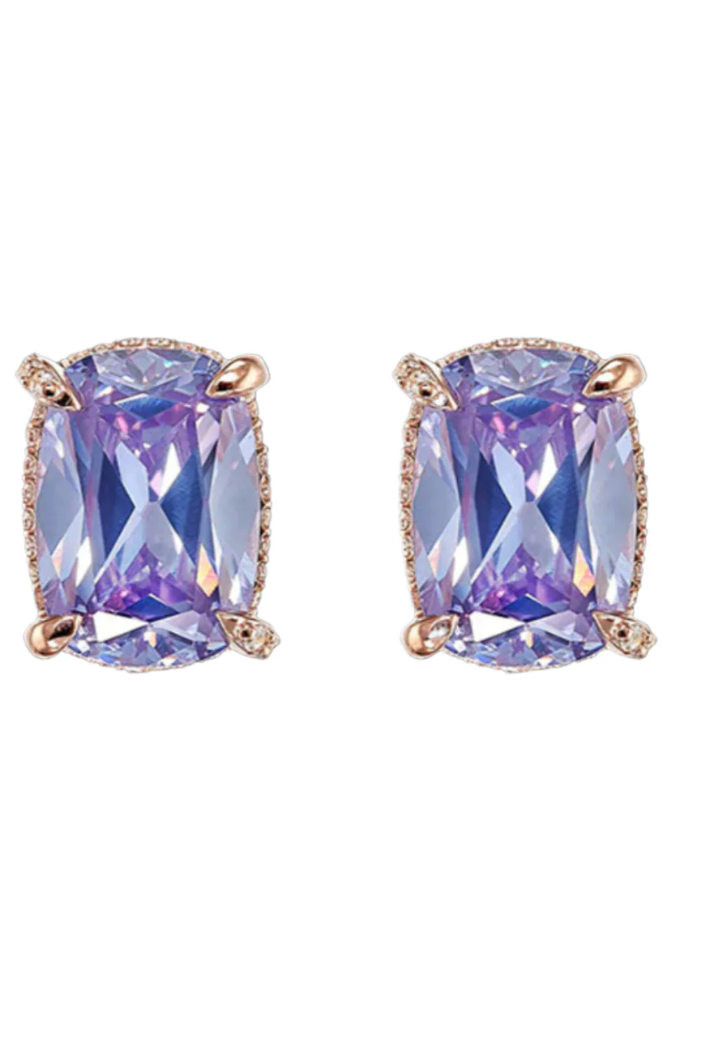 Lilac Cushion Wing Studs