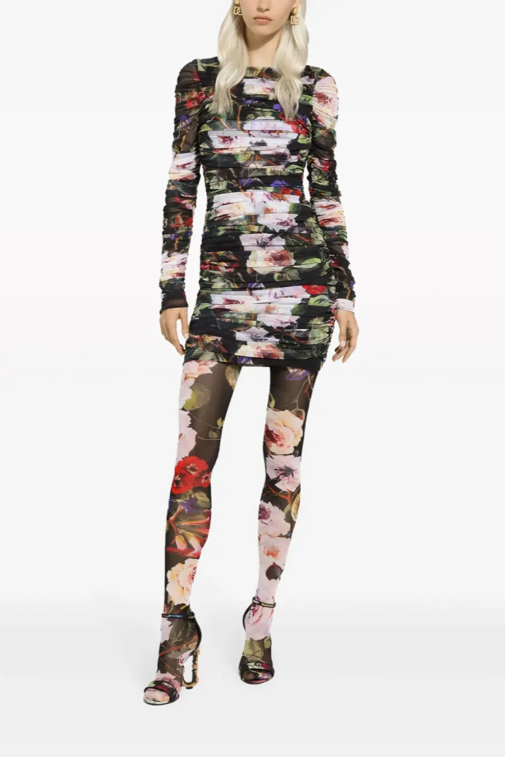 Long Sleeve Black Floral Dress (Final Sale)
