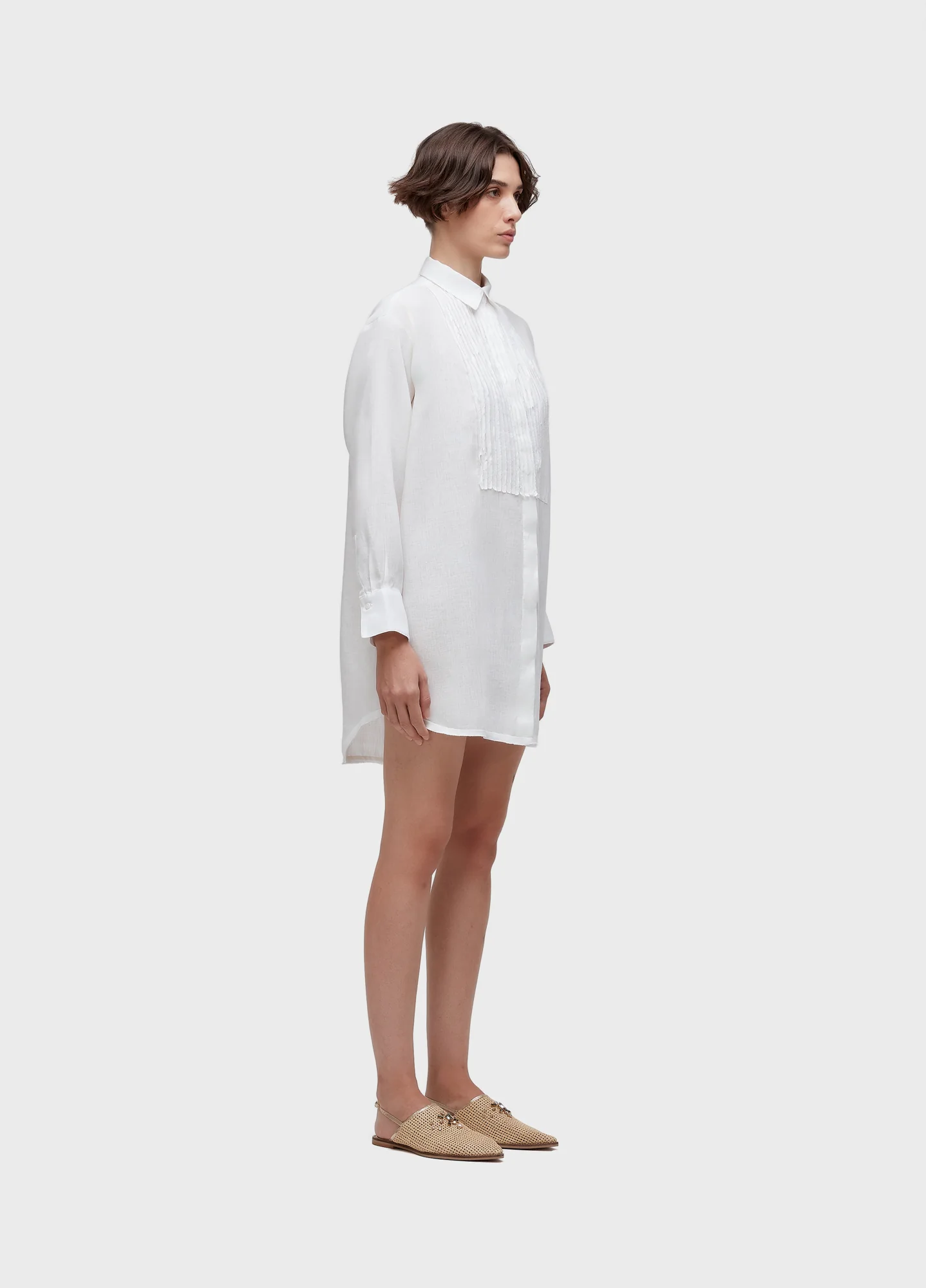 Short Tuxedo Chemise with Bias Trim - Image 2