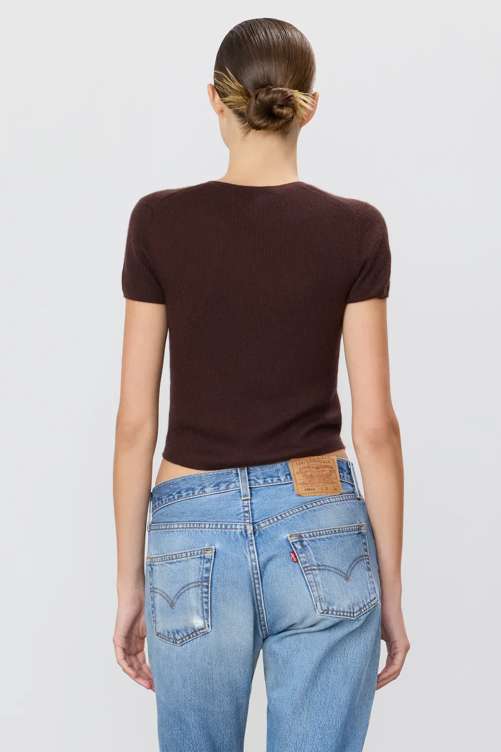 Rib Stitch Baby Tee Espresso - Image 4