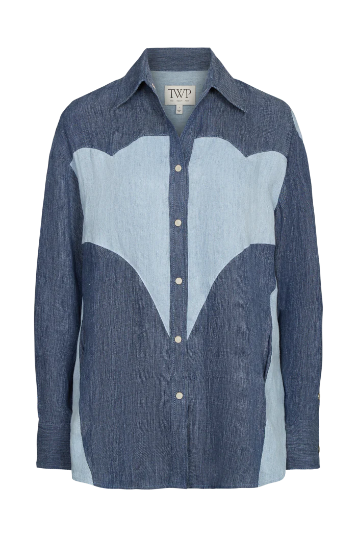 Austin Shirt in Washed Hemp Denim - Image 6