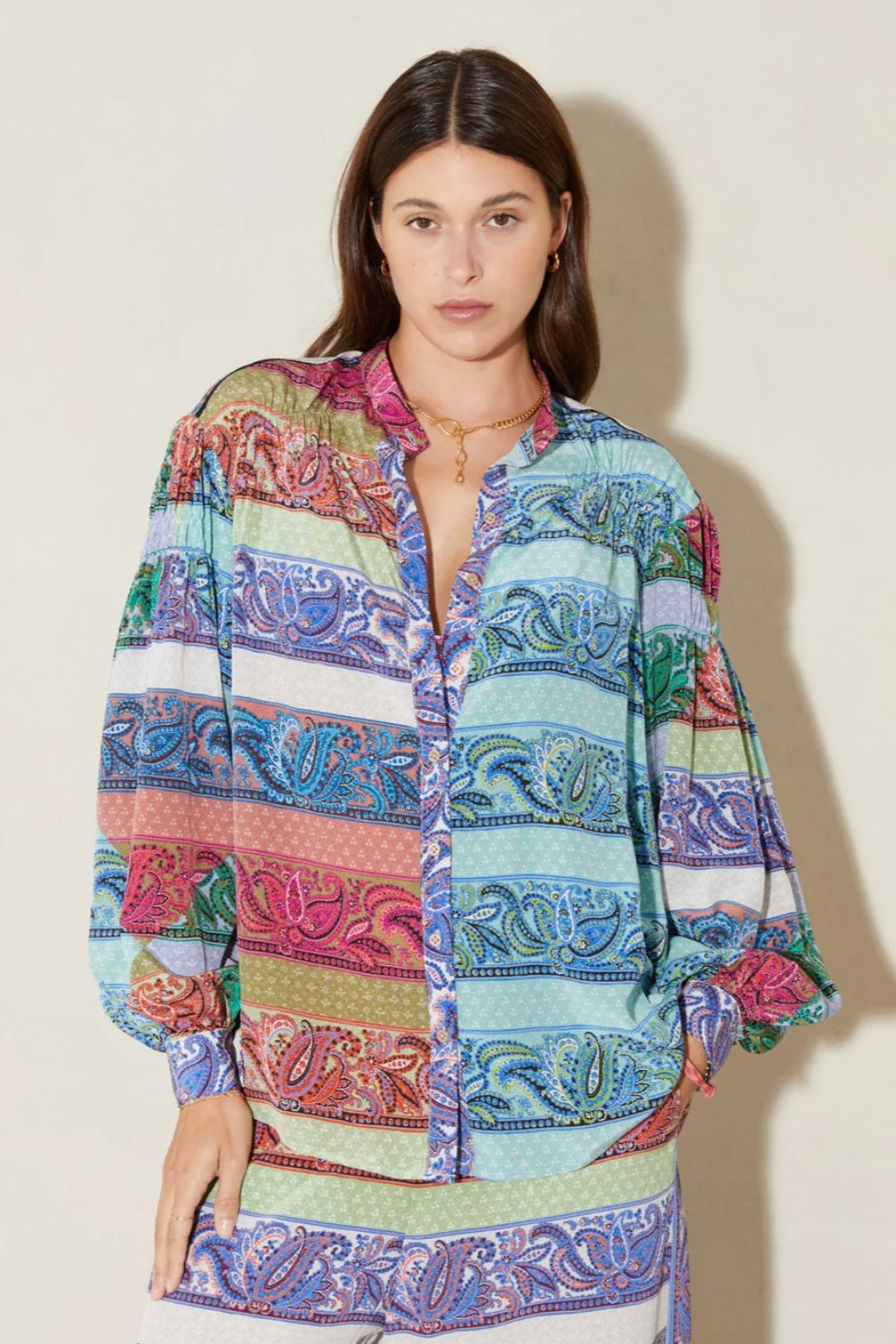Marseille Silk Smock Shirt Multi (Final Sale)