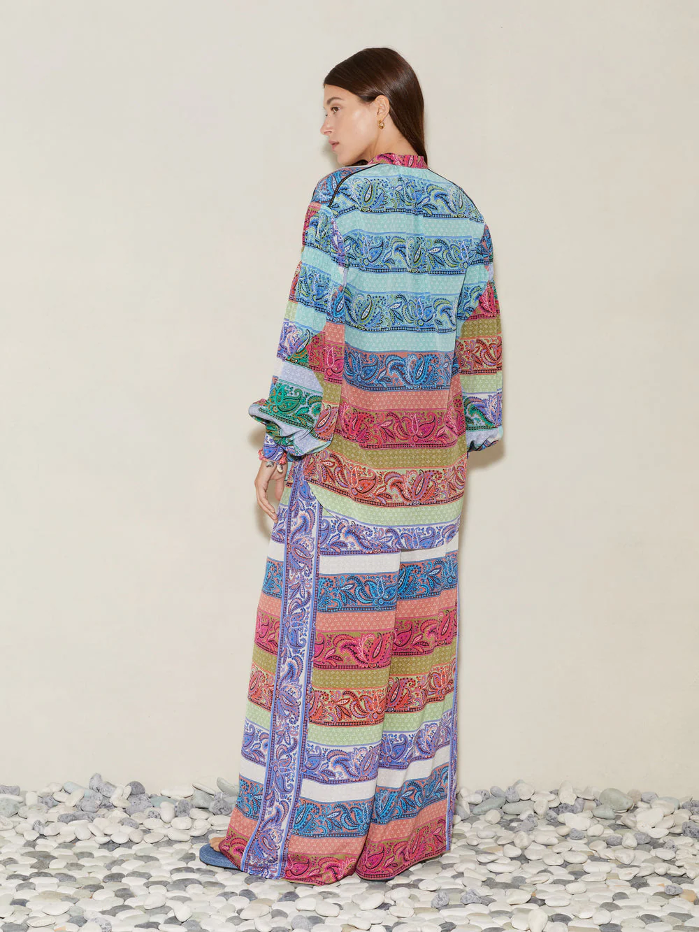Marseille Silk Smock Shirt Multi (Final Sale) - Image 3