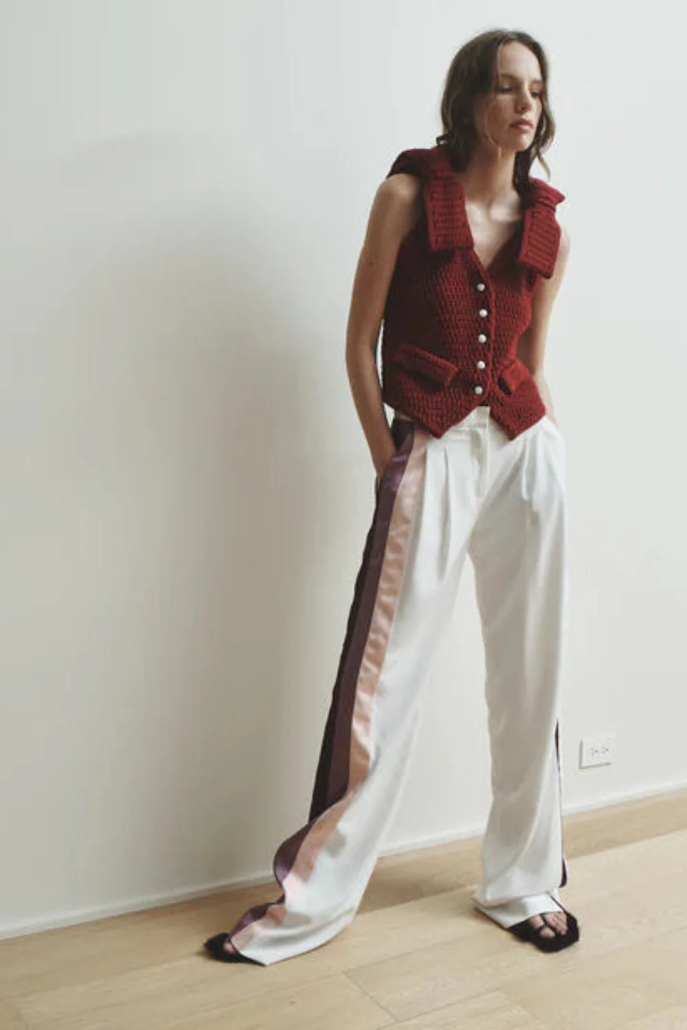 Mateo Pants Ecru-Purple