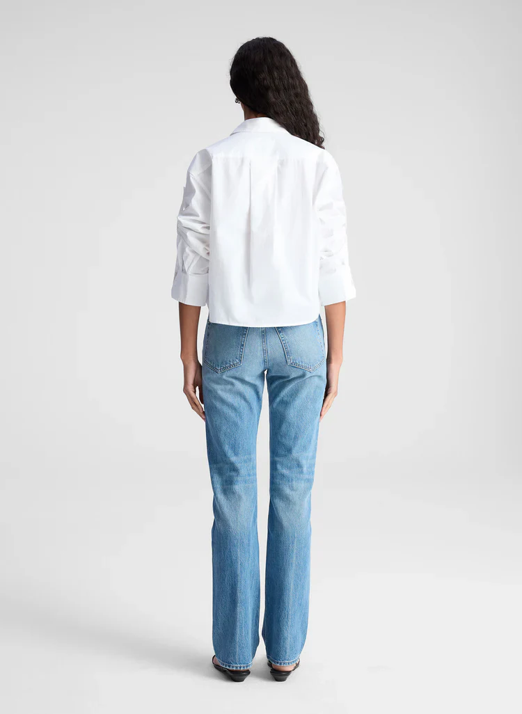 Maude Cropped Cotton Top White - Image 3