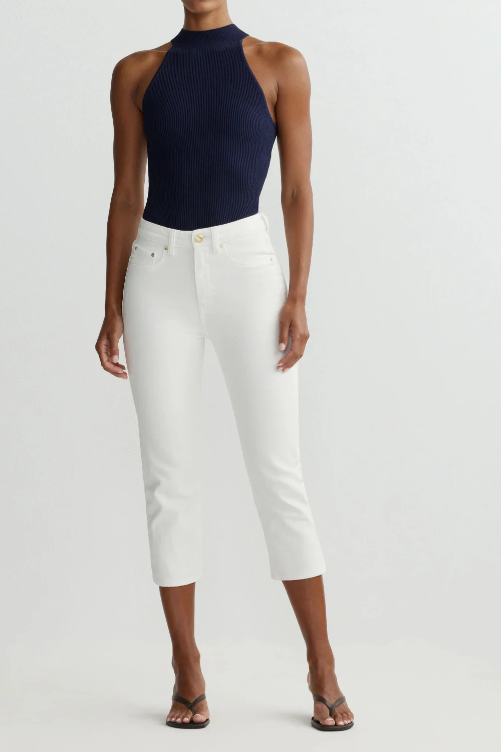 Mock Neck Top Bright Navy
