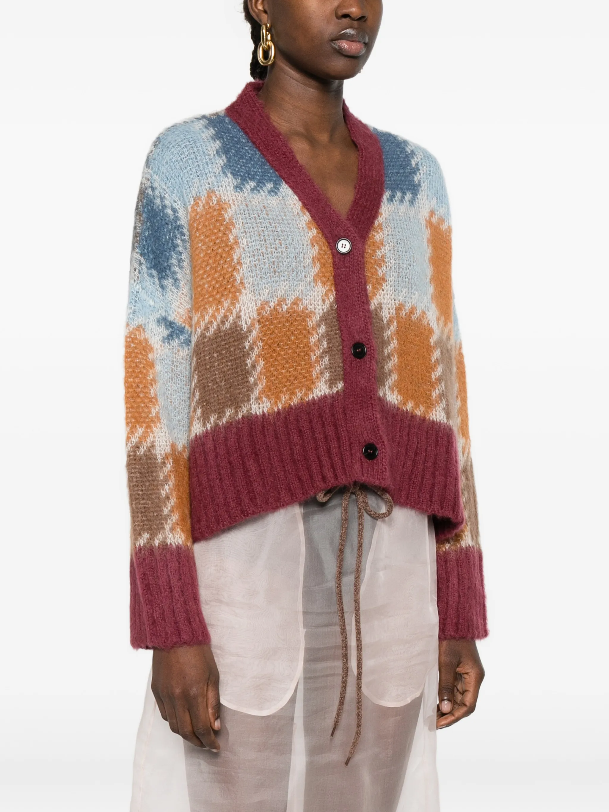 Mohair Check Gauge 3 Cardigan - Image 3