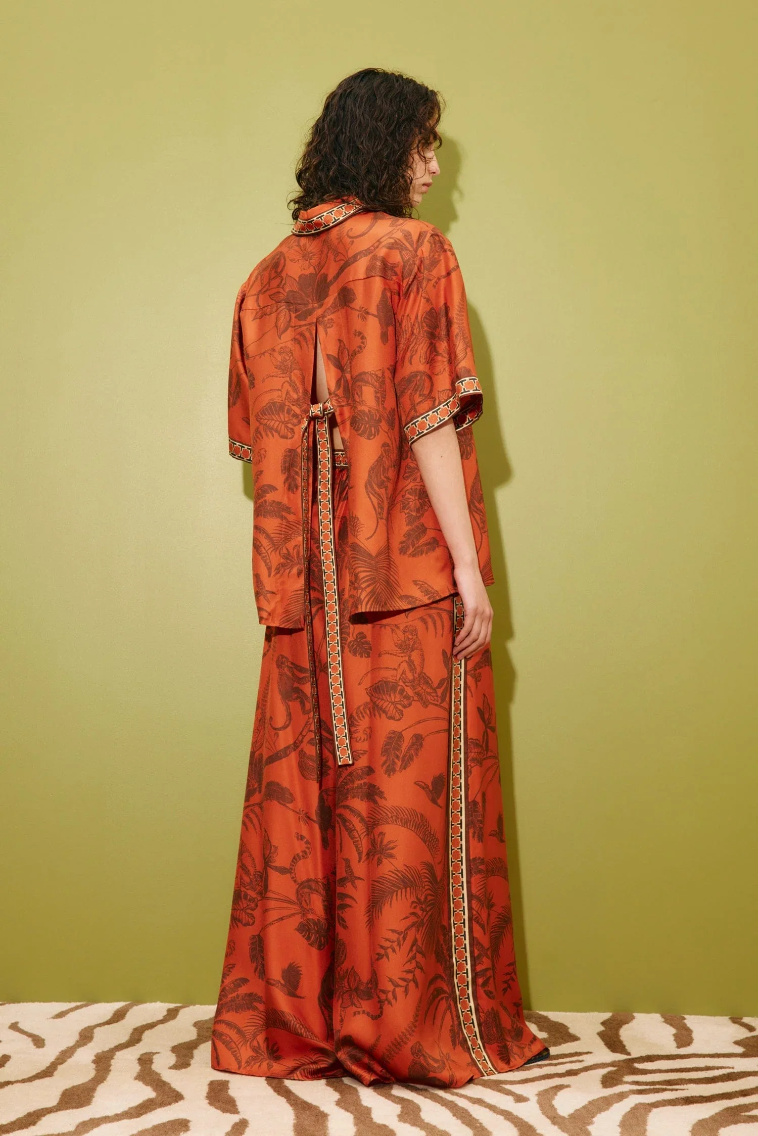 Monkey Dance Silk Palazzo Pant - Image 4