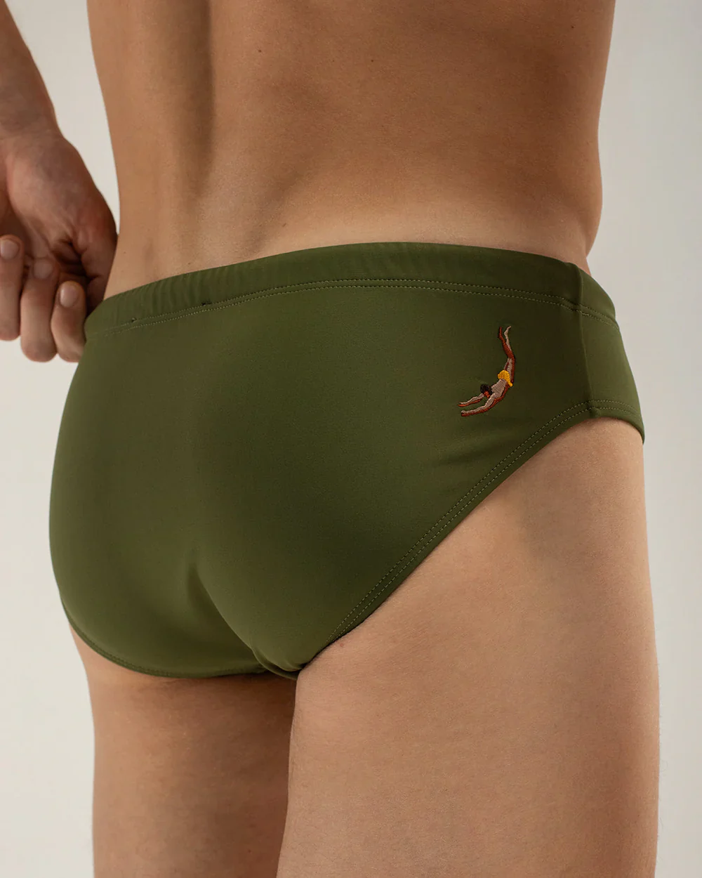 Olive ECONYL Swim Breif - Image 4