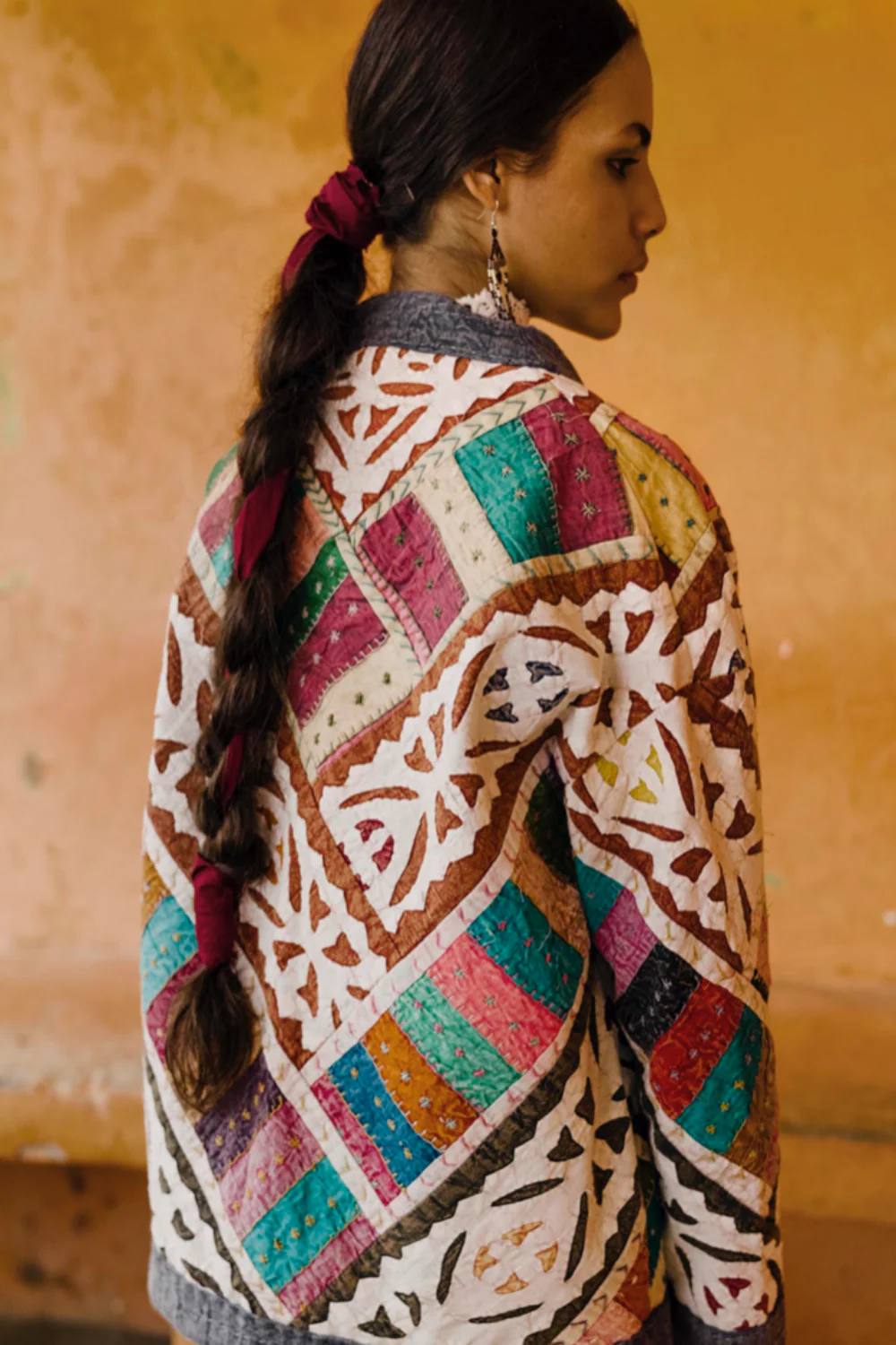 One of a Kind Cutwork Kantha Jacket (Final Sale)