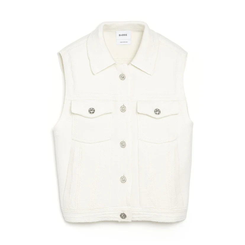 Oversized Sleeveless Denim Jacket in Cashmere and Cotton (Final Sale) - Image 3