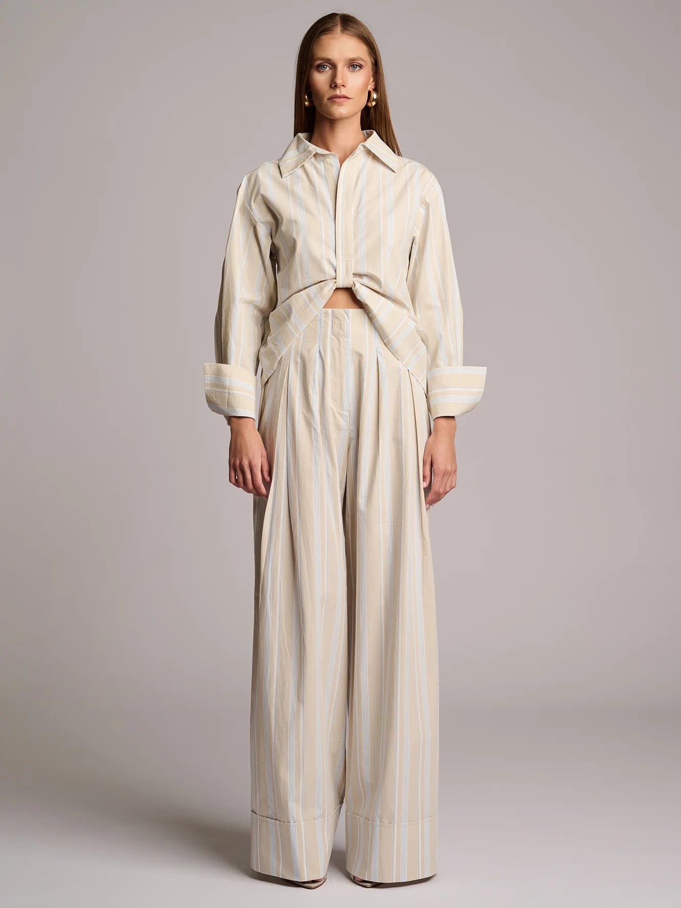 Paola Top Beige Stripe - Image 2