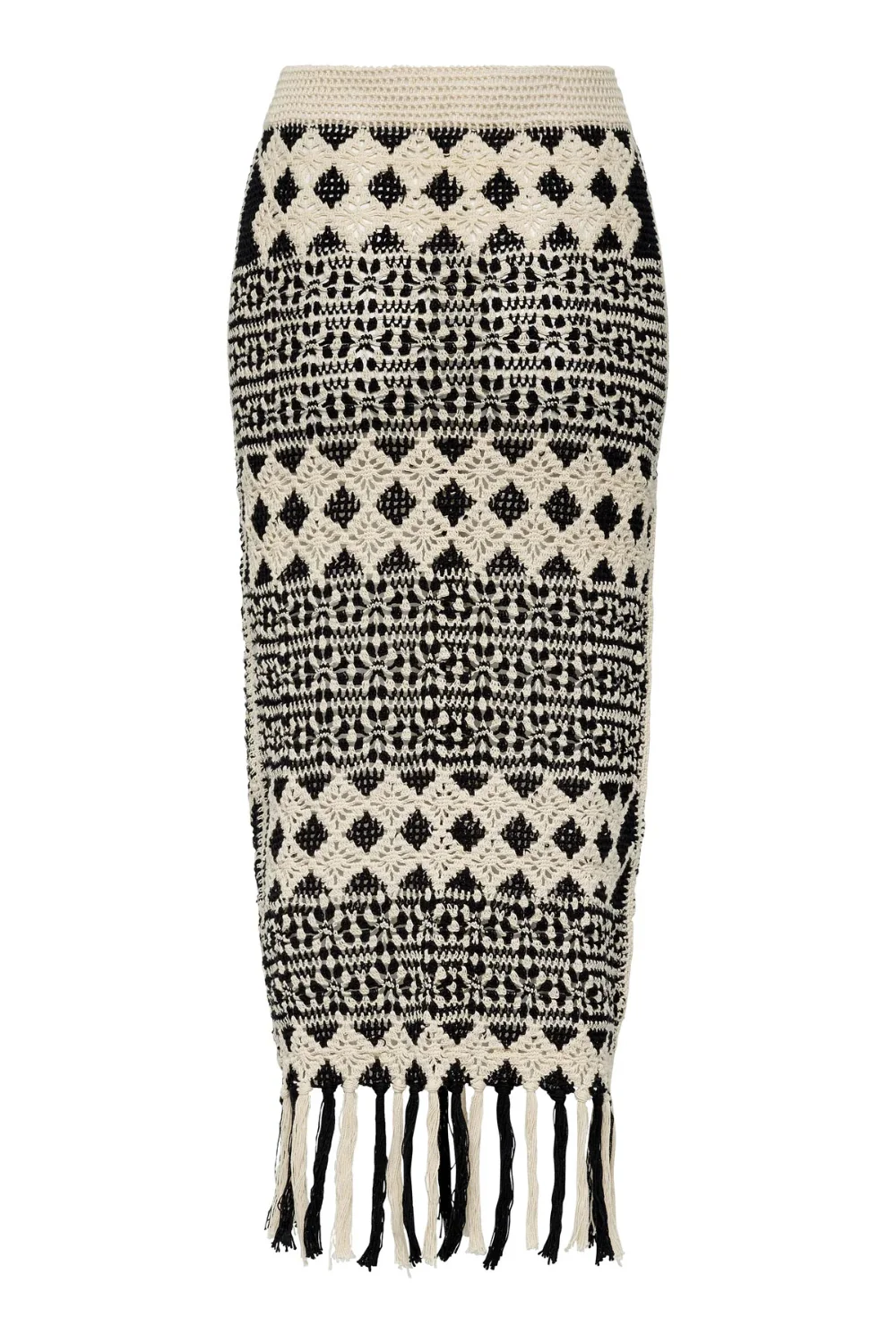 Crochet Skirt Black Cream (Final Sale)