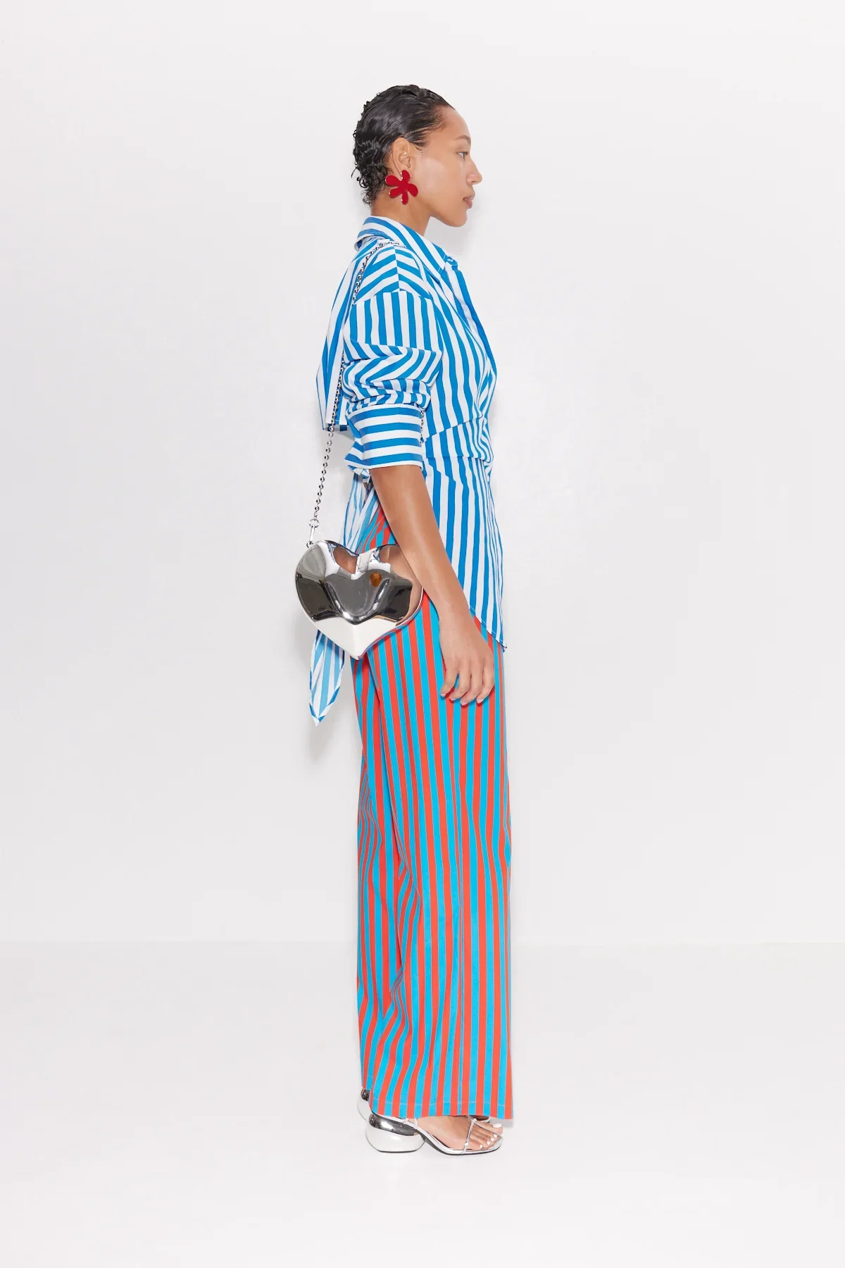 Pia Poplin Pant Blue-Paprika Stripe - Image 5