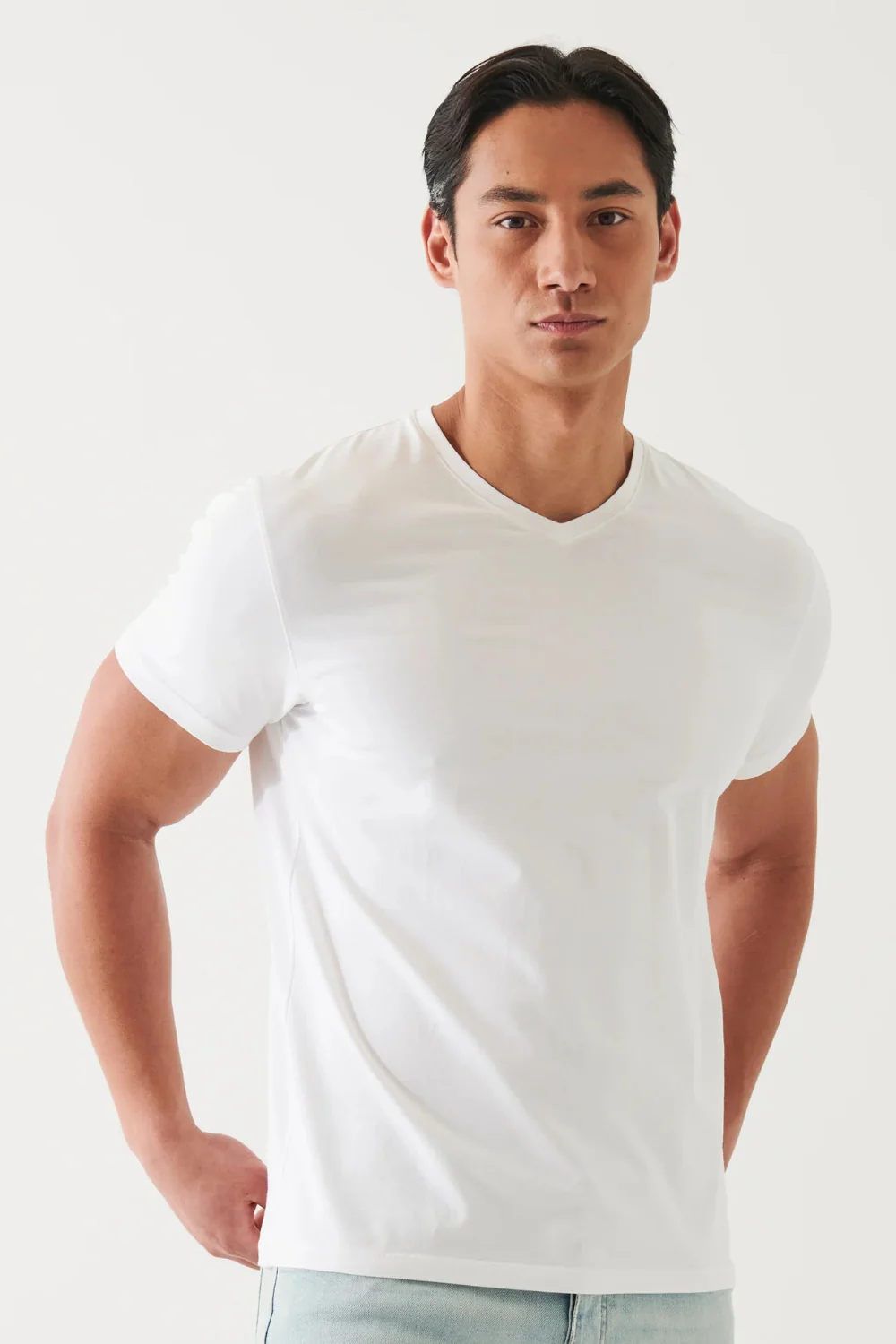 Pima Cotton Stretch V-Neck T-Shirt
