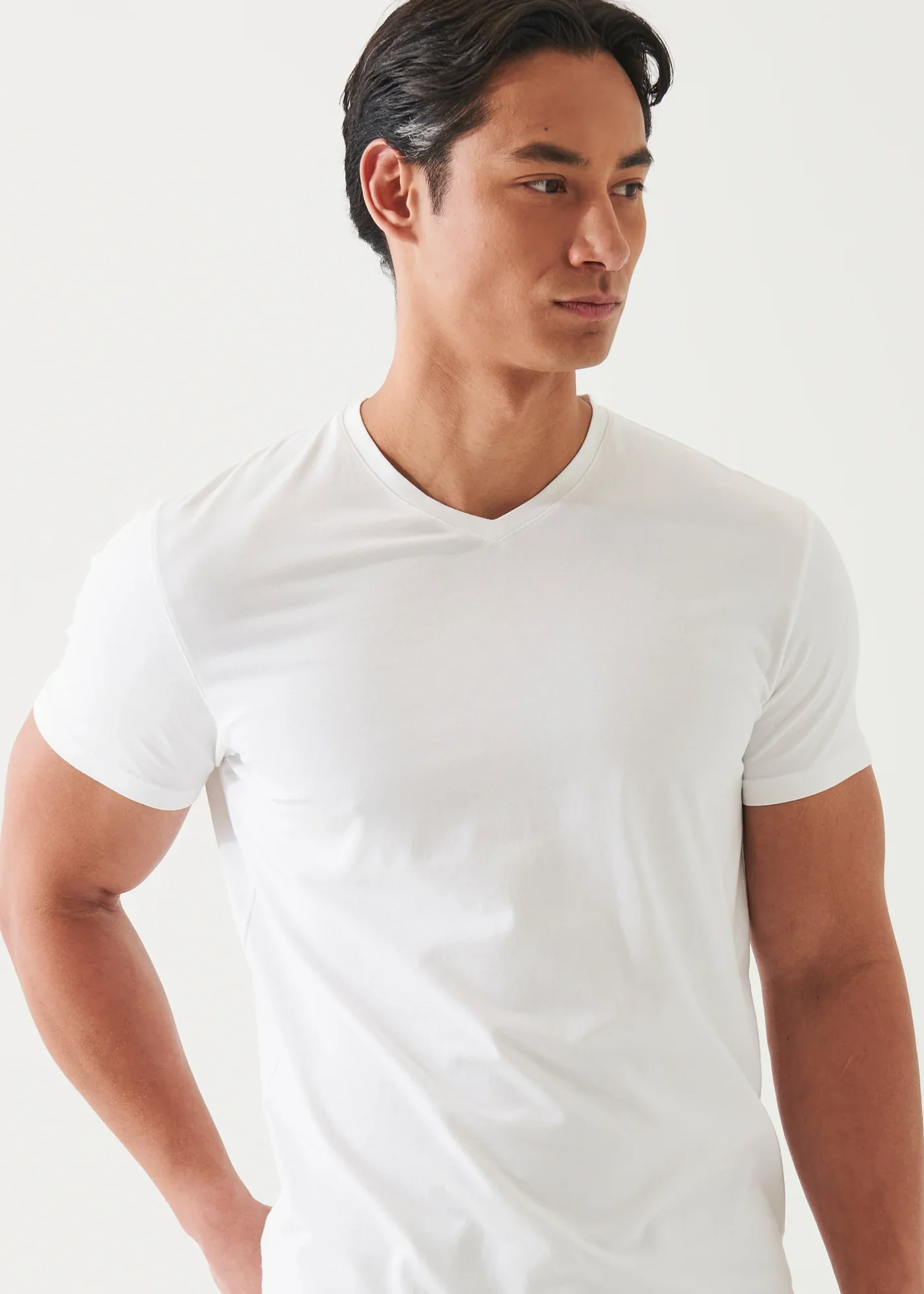 Pima Cotton Stretch V-Neck T-Shirt - Image 2