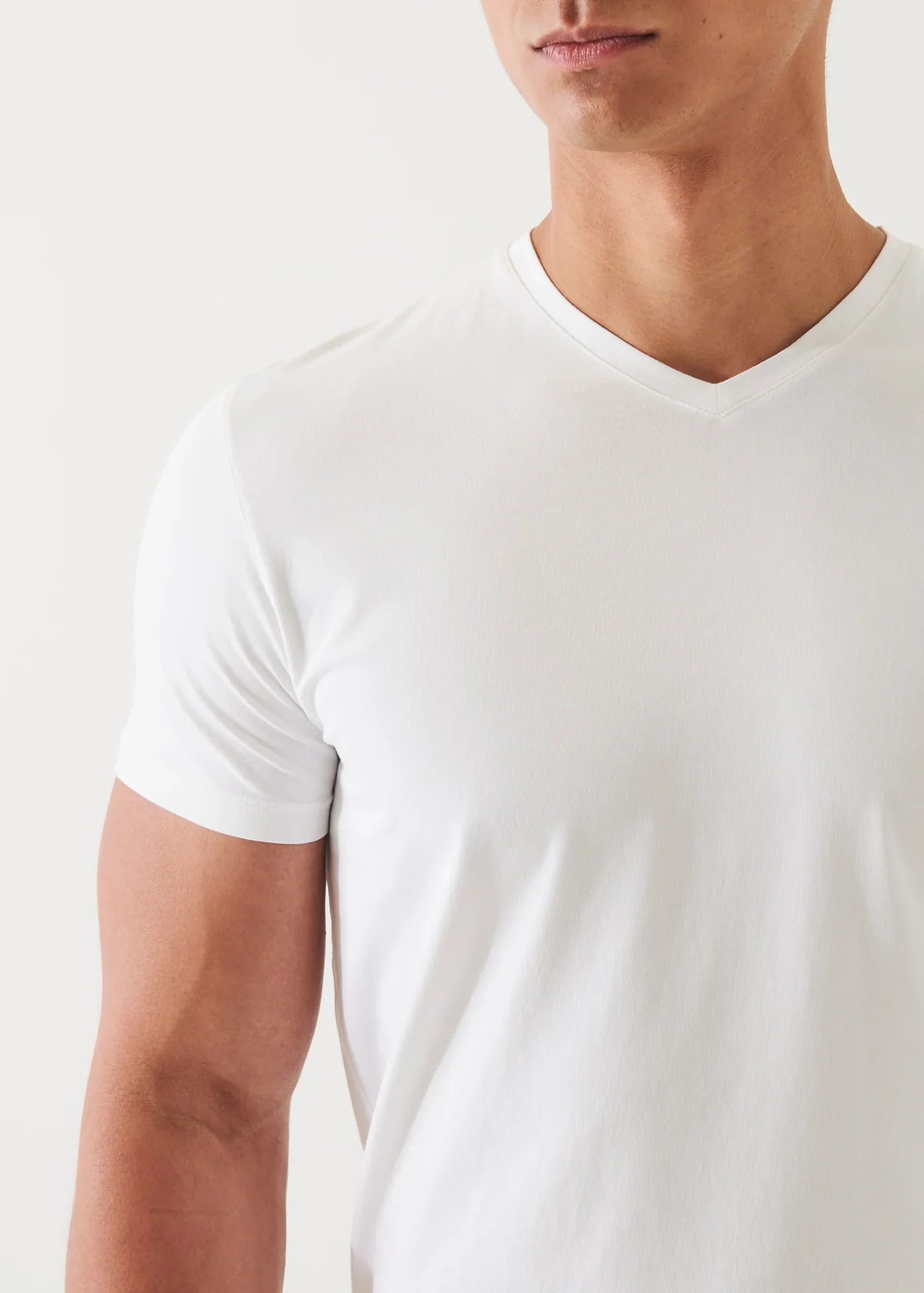 Pima Cotton Stretch V-Neck T-Shirt - Image 4
