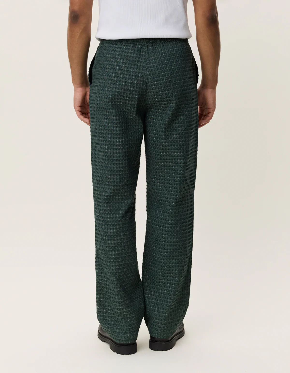 Pine Green Check Seersucker Casual Pants - Image 5