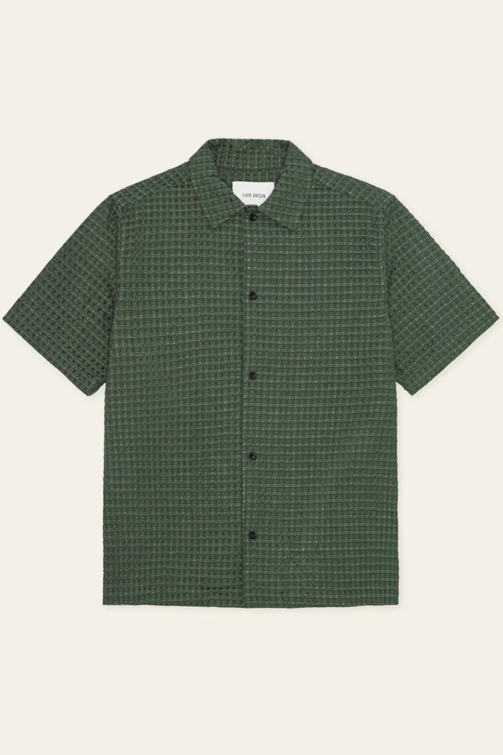 Pine Green Check Seersucker SS Shirt