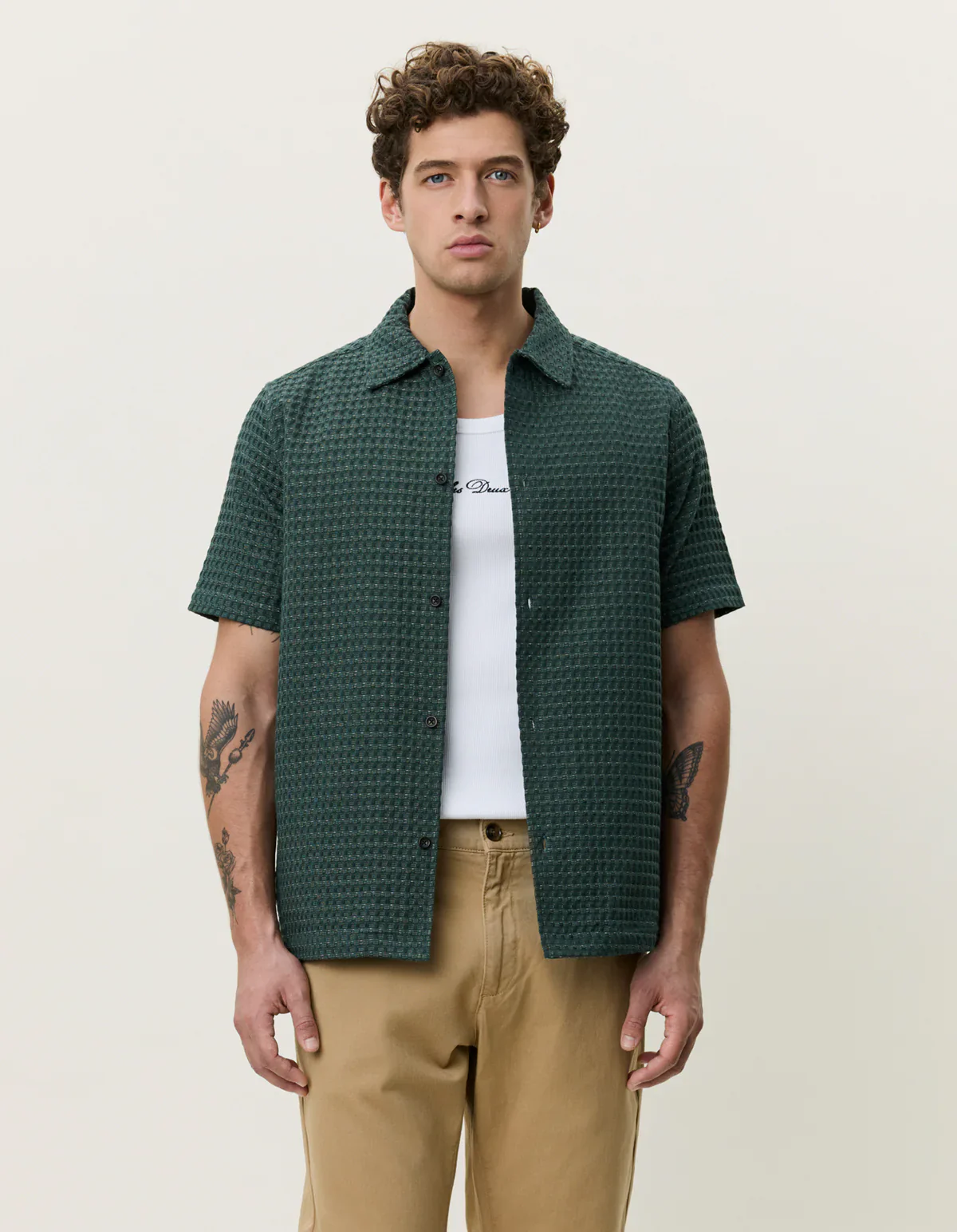 Pine Green Check Seersucker SS Shirt - Image 3