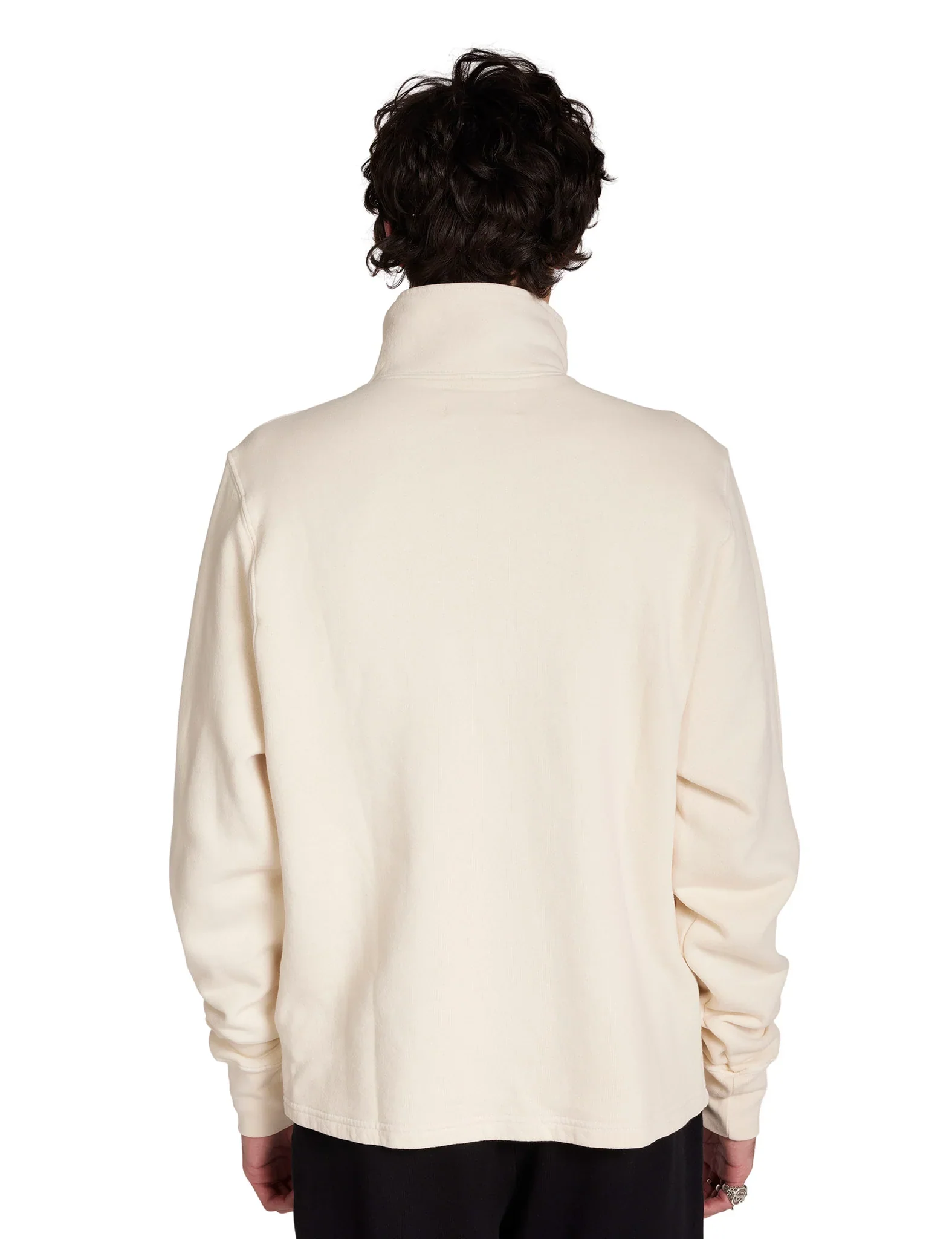 Pique Banded Half Zip Yacht Pullover White - Image 3