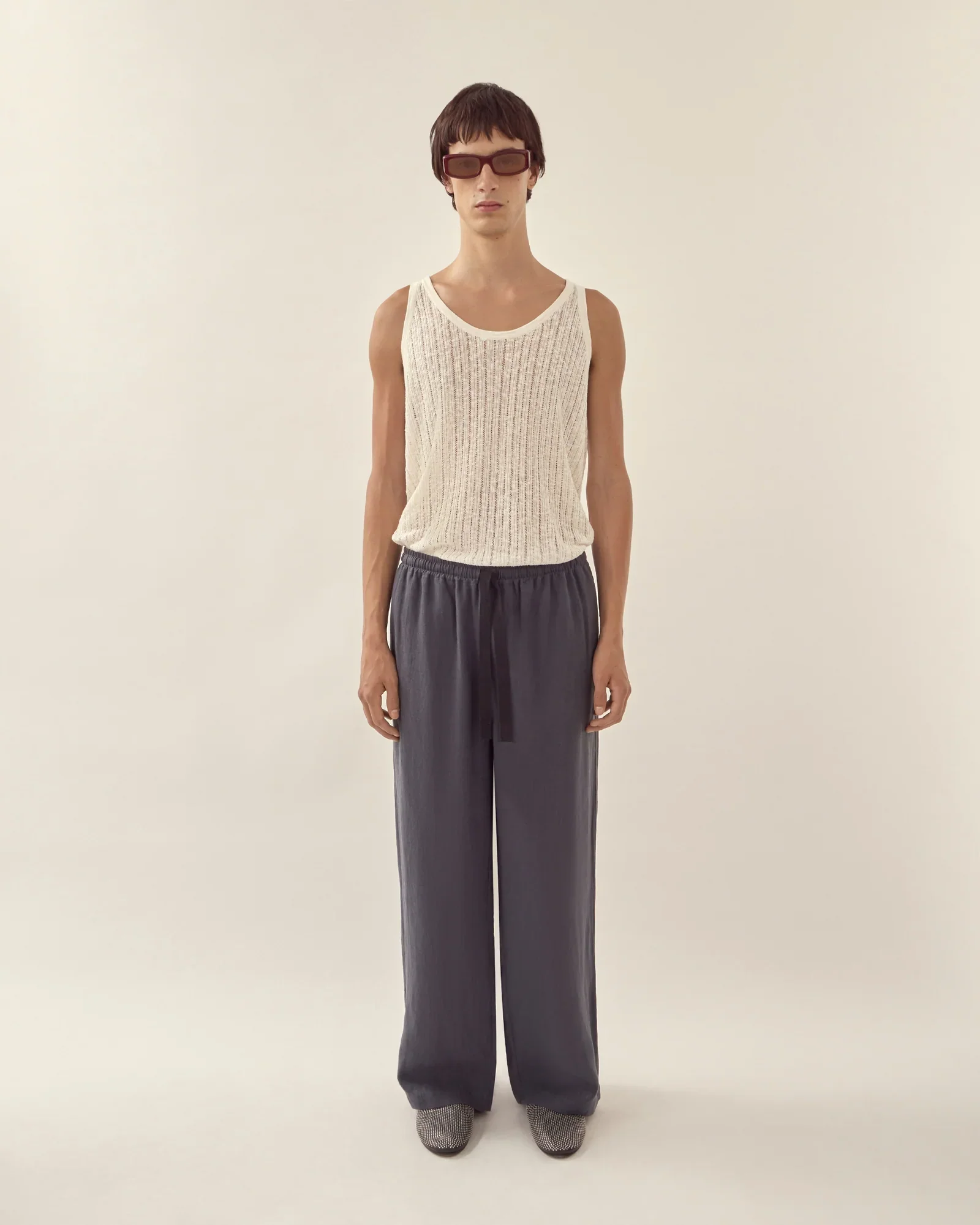 Pointelle knit Tank White - Image 4