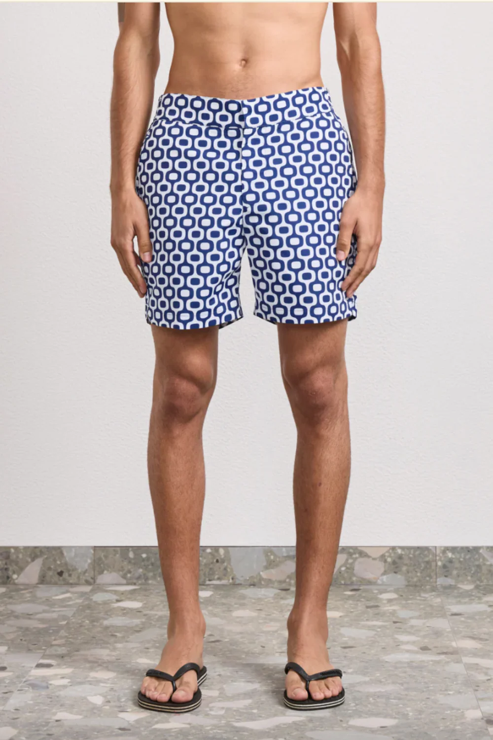 Porto Swim Shorts Ipanema Large Print Navy (Final Sale)