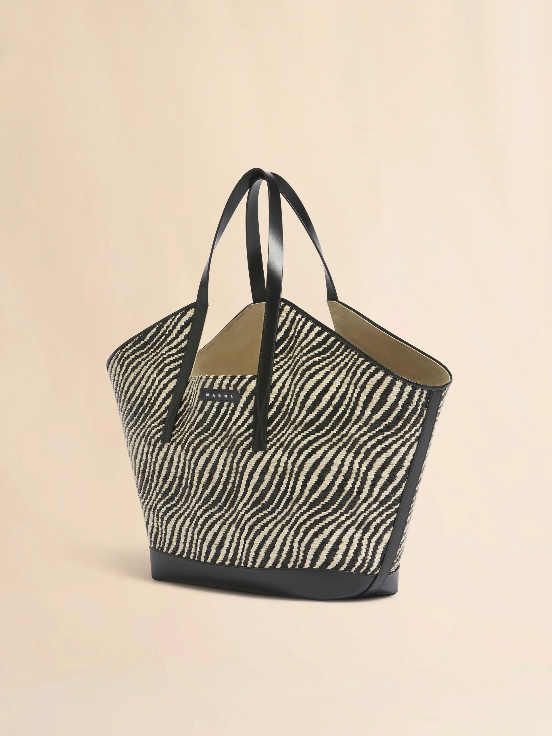 Raffia-Effect Waves Tote Bag - Image 4