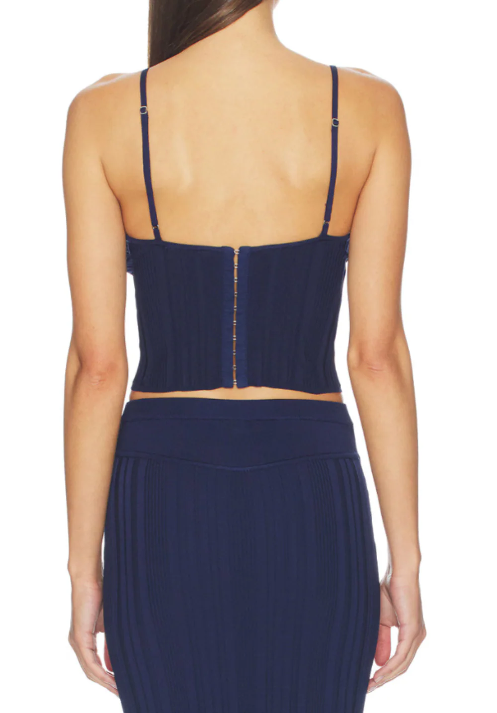 Rib Darted Cami Midnight Navy - Image 2