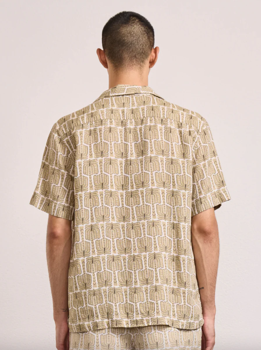 Roberto Palmeira Printed Linen SS Dried Moss (Final Sale) - Image 3