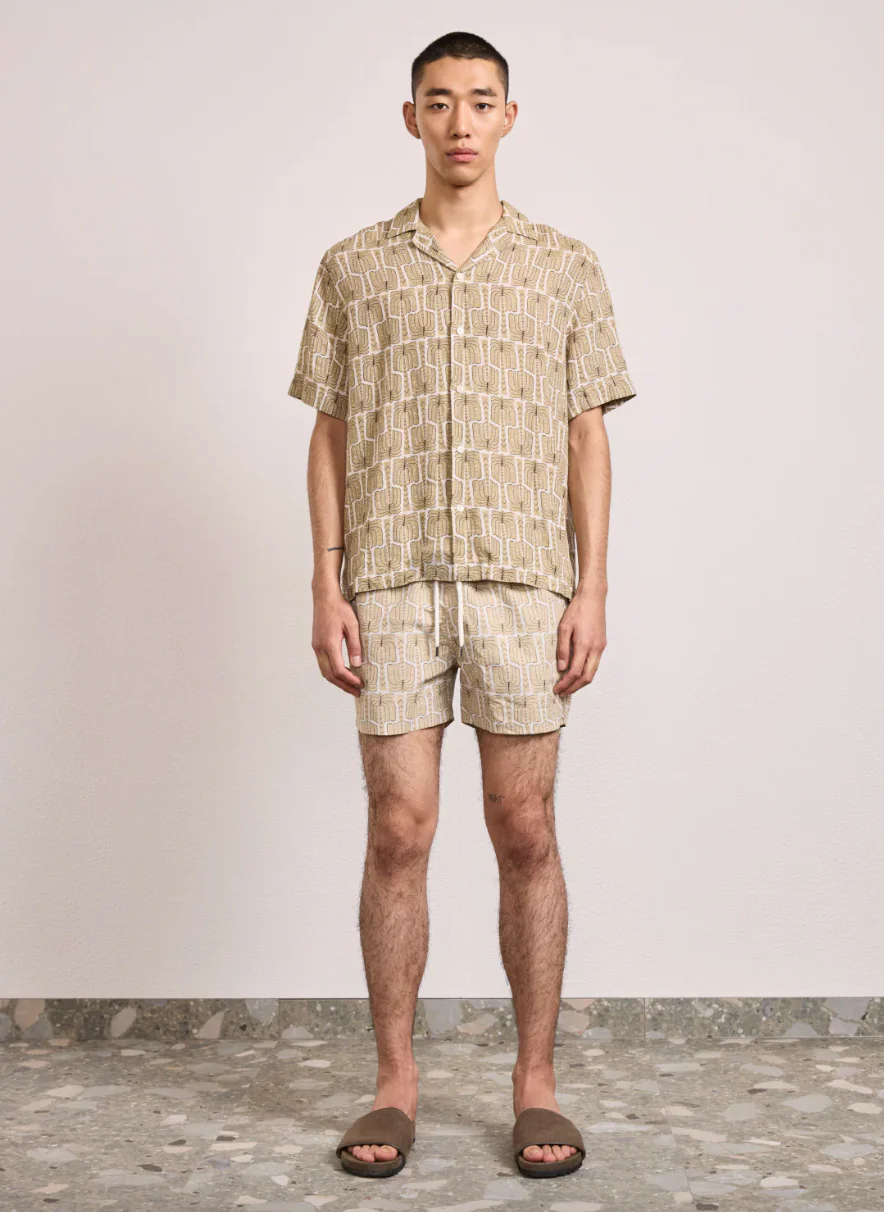 Roberto Palmeira Printed Linen SS Dried Moss (Final Sale) - Image 4